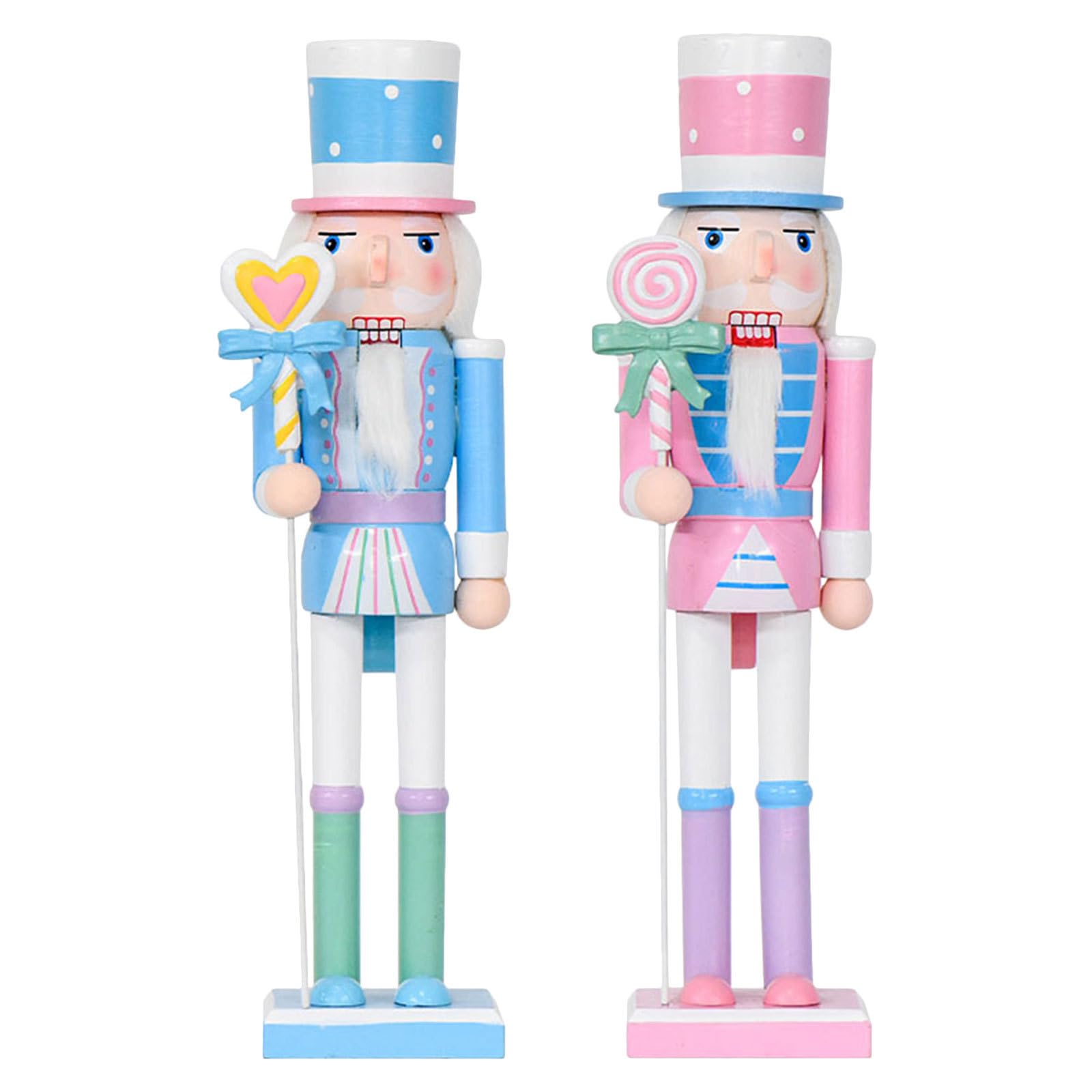 Casse-Noisette en bois pastel cadeau de Noël traditionnel unique