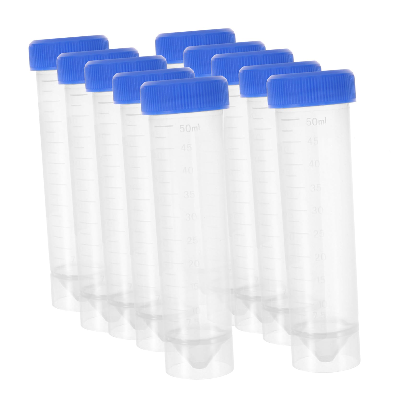Luxshiny Provette da Centrifuga Graduate 50ml con Tappo a Vite 50 Pezzi | Fondo Conico in Plastica, per Laboratorio ed Esperimenti, per Campionamento Preciso e Tenuta Anti-perdita