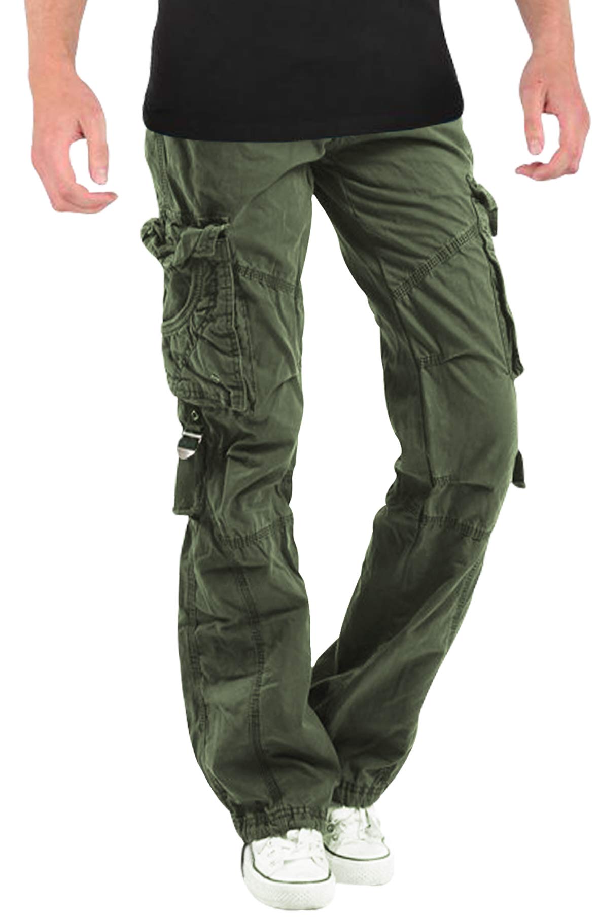 Mens 100% Cotton Tactical Pant Camping Hiking Army Cargo Combat Military Trouser