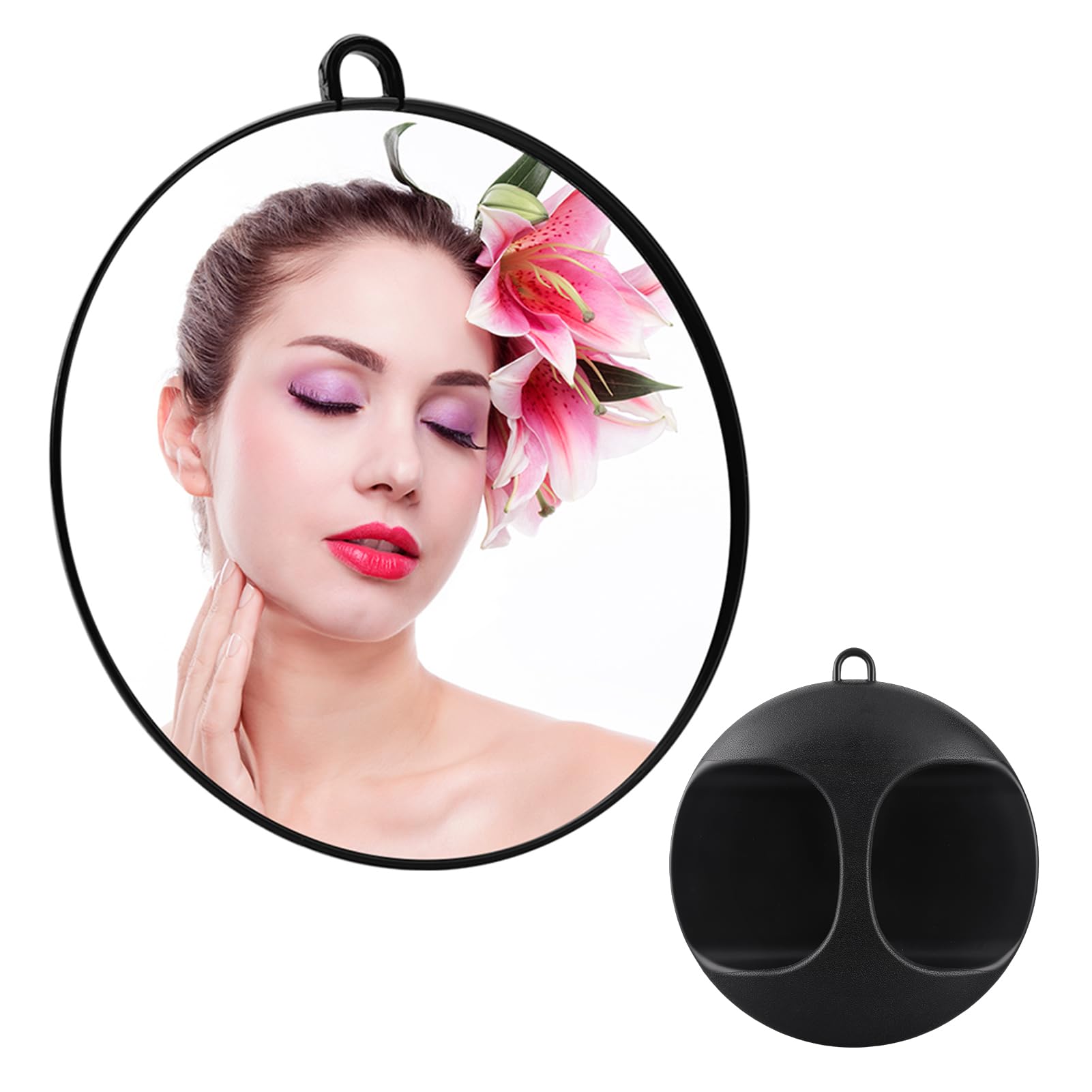 Espejo de mano negro ideal para ver la parte trasera del cabello en casa y salones