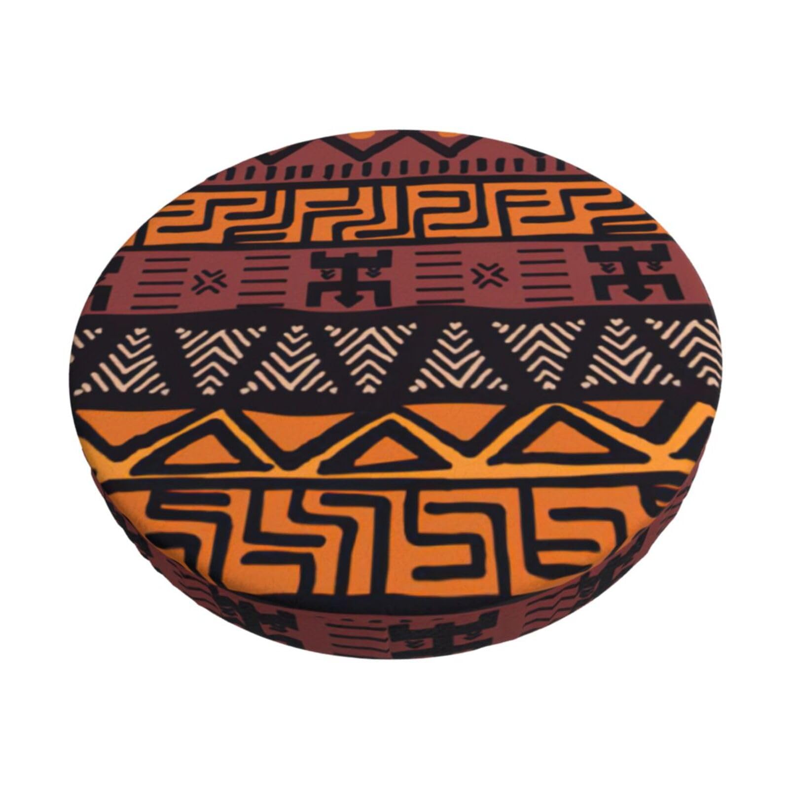 ACVnbm African Mud Cloth Tribal Print Round Bar Chair Cushion Cover, Elastic Chair Protector For Kitchen Bar Dining