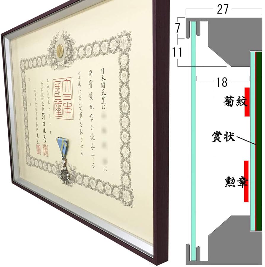 Amazon.co.jp: 最小・最軽量 スタイリッシュ叙勲額 クレスト UVカット