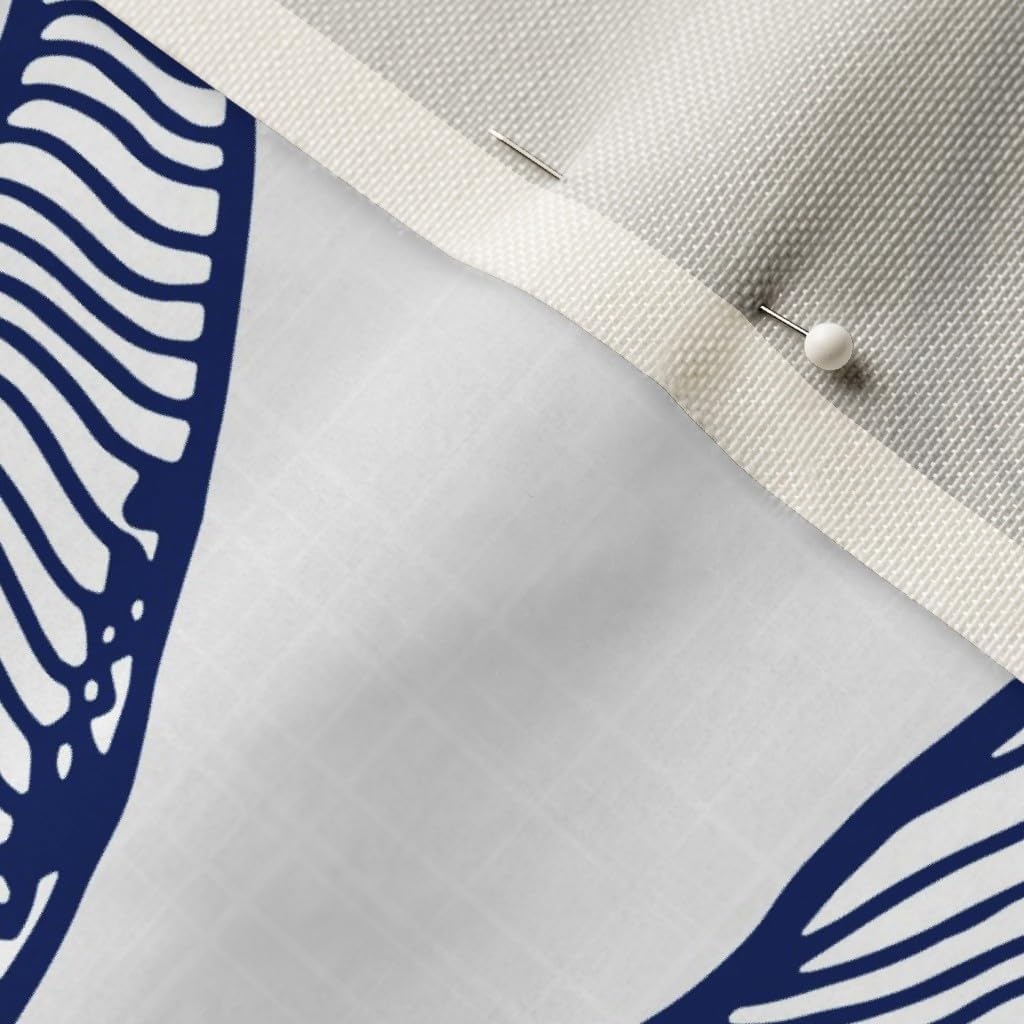 Spoonflower Fabric - Navy White Octopus Sea Creatures Nautical Printed on Upholstery Velvet Fabric Fat Quarter - Upholstery Home Decor Bottomweight Apparel