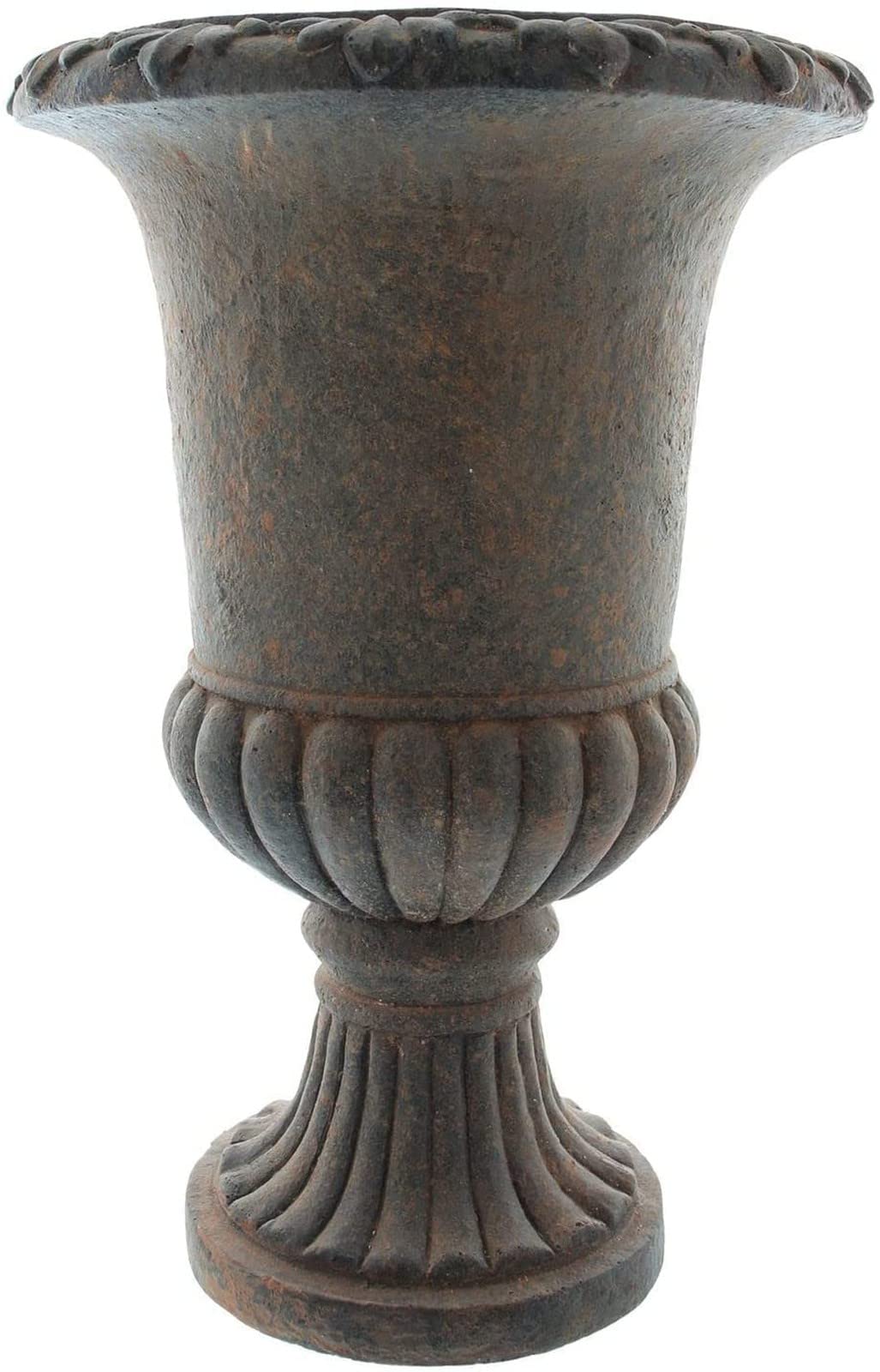 Dekoleidenschaft Pflanzer Amphore in Stein-Optik, 50 cm hoch, antik braun, Pflanztopf, Blumentopf, Pflanzgefäß, Garten-Deko für Draußen