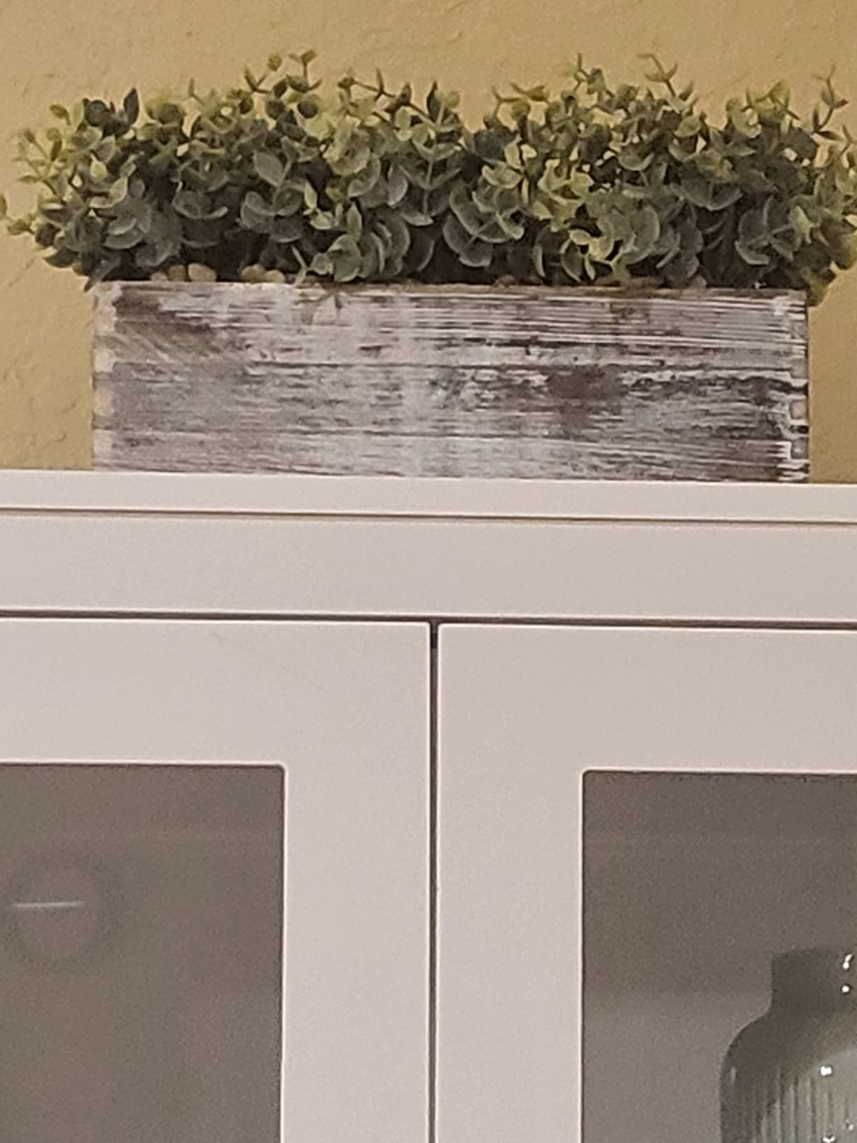 3/mo Finance Faux Eucalyptus Plants in Rustic Rectangular Wood