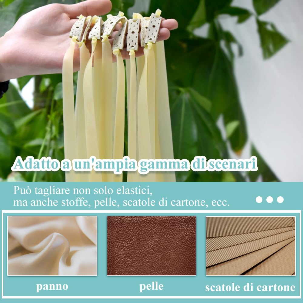 Set Taglio Elastici Fionda - Taglierina Rotativa, Tappetino da Taglio, Righello, Pinze Emostatiche, Strumento Taglio Elastici Fai-da-Te con Tappetino Auto-Riparante per l'Artigianato