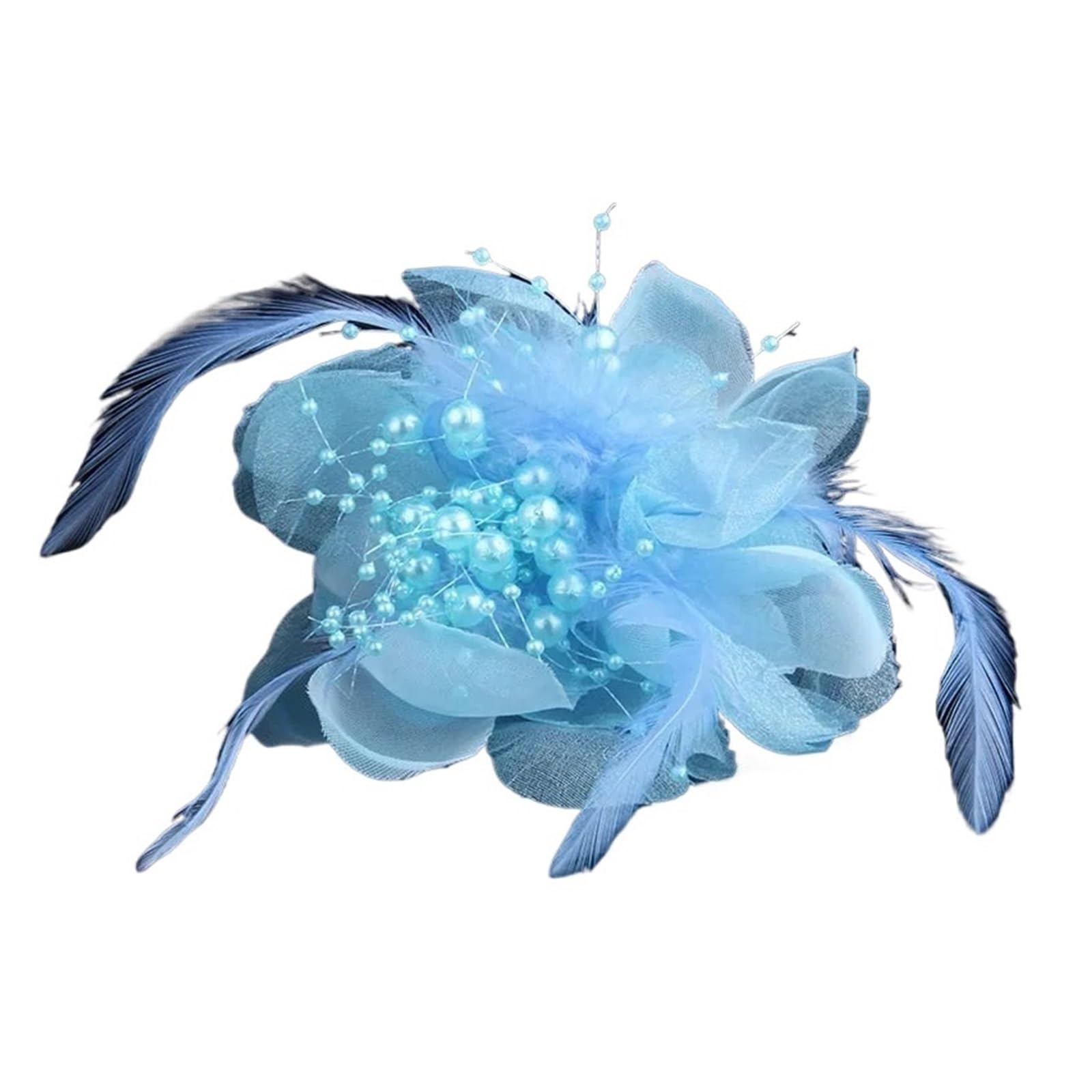 PULaif Buttons for Clothes, Women's Large Feather Fabric Flower Brooch Corsage Lapel Pin Multicolor 15cm