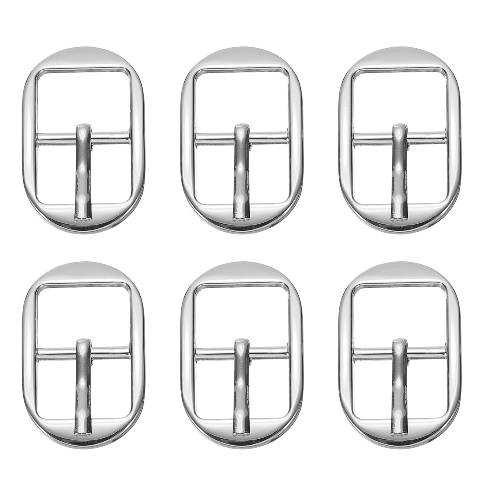 PATIKIL 6 Pcs 0.6 Inch Adjustable Metal Roller Buckle Oval Center Bar Buckle for Bags DIY Crafts Purse Straps Shoe Belts Making Accessories