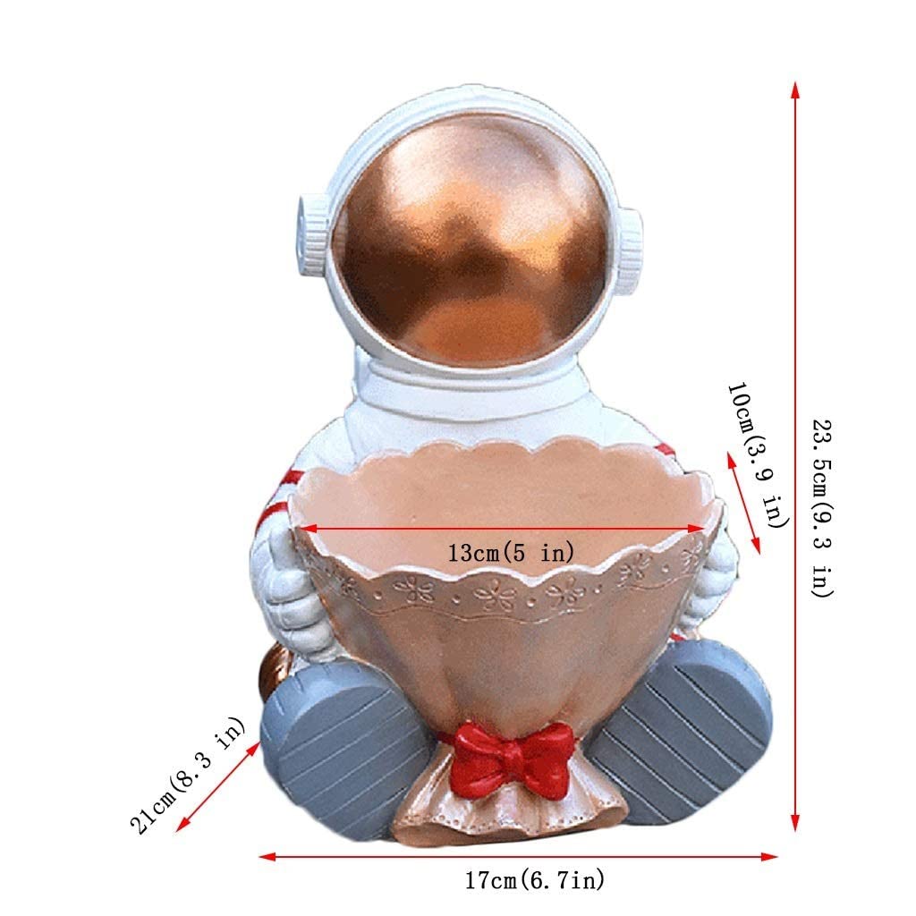 Doniczki na kwiaty, doniczki ogrodowe, dekoracja ogrodowa, unikalne doniczki dla roślin, kosmos, rzeźba astronauta, żywica, doniczka na kwiaty, dekoracja ogrodowa, 17 x 21 x 23,5 cm