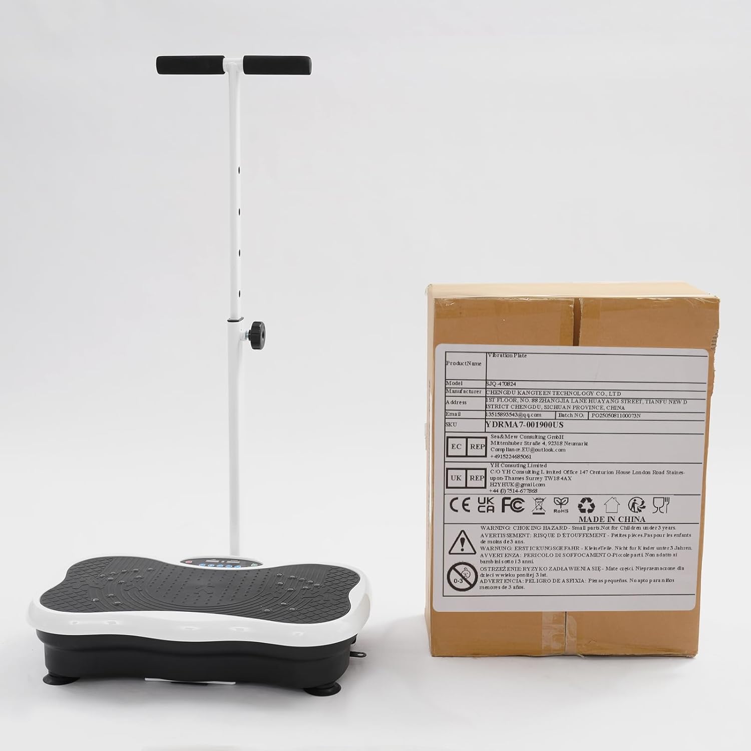 Vibration Plate Exercise Machine, Whole Body Vibration Machine Lymphatic Drainage Massager with Handrails for Weight Loss Home Fitness