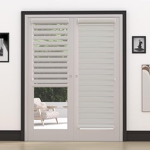 Miniatura 8 de Persianas inteligentes personalizadas de cebra compatibles con Alexa filtrado de luz motorizado de doble capa horizontales control de luz de