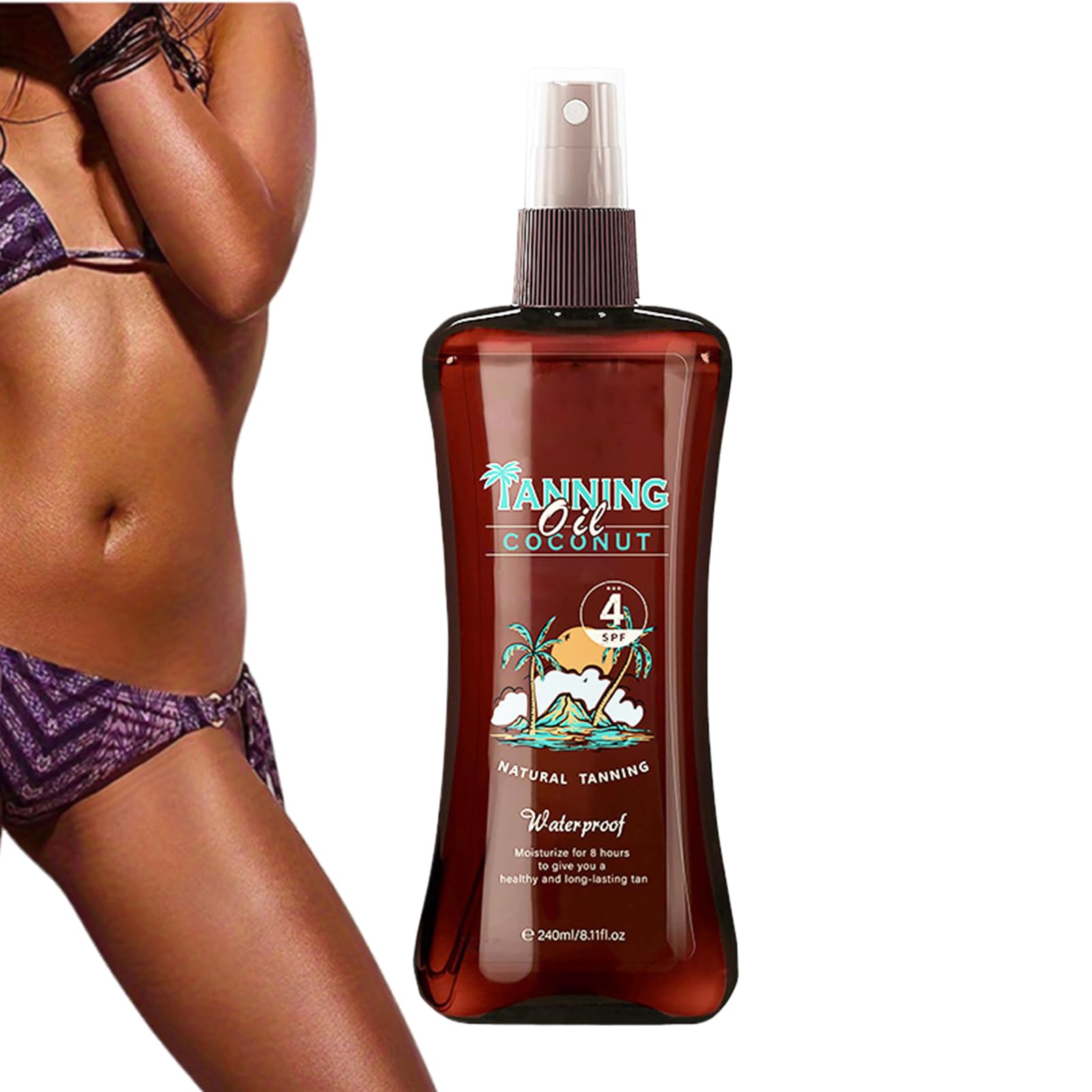 Tanning Cream, 240ml Natural Long-Lasting Agent, Travel Size Self Tanning Lotion, for Family Friends Beach Outdoor Sunbathing Vacation Pool Travel Summer Resort
