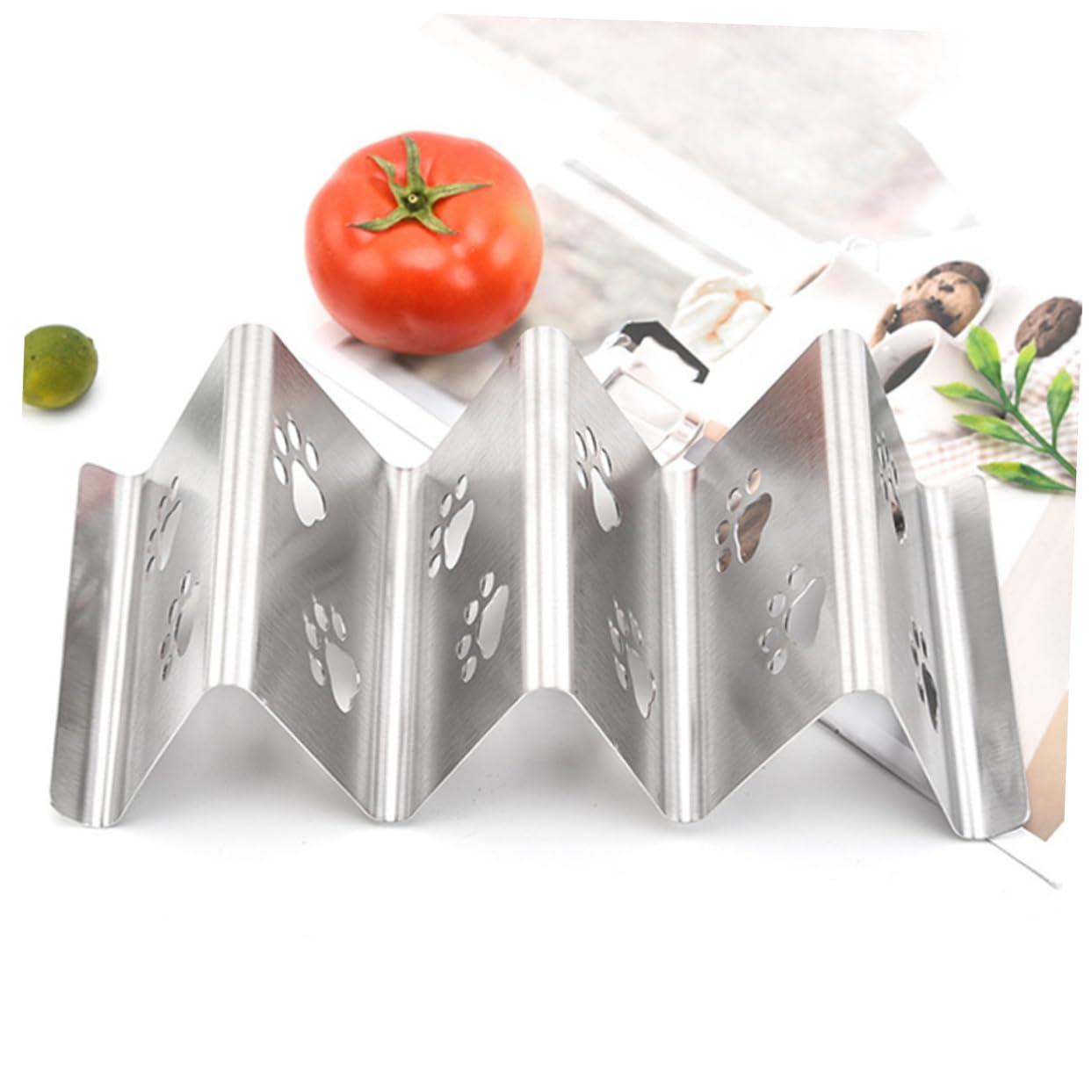 Alipis Stainless Steel Taco Holder Rack Burrito Stand for Parties Home Restaurants Compact Design Easy to Clean for Chicken Tacos Slot Capacity
