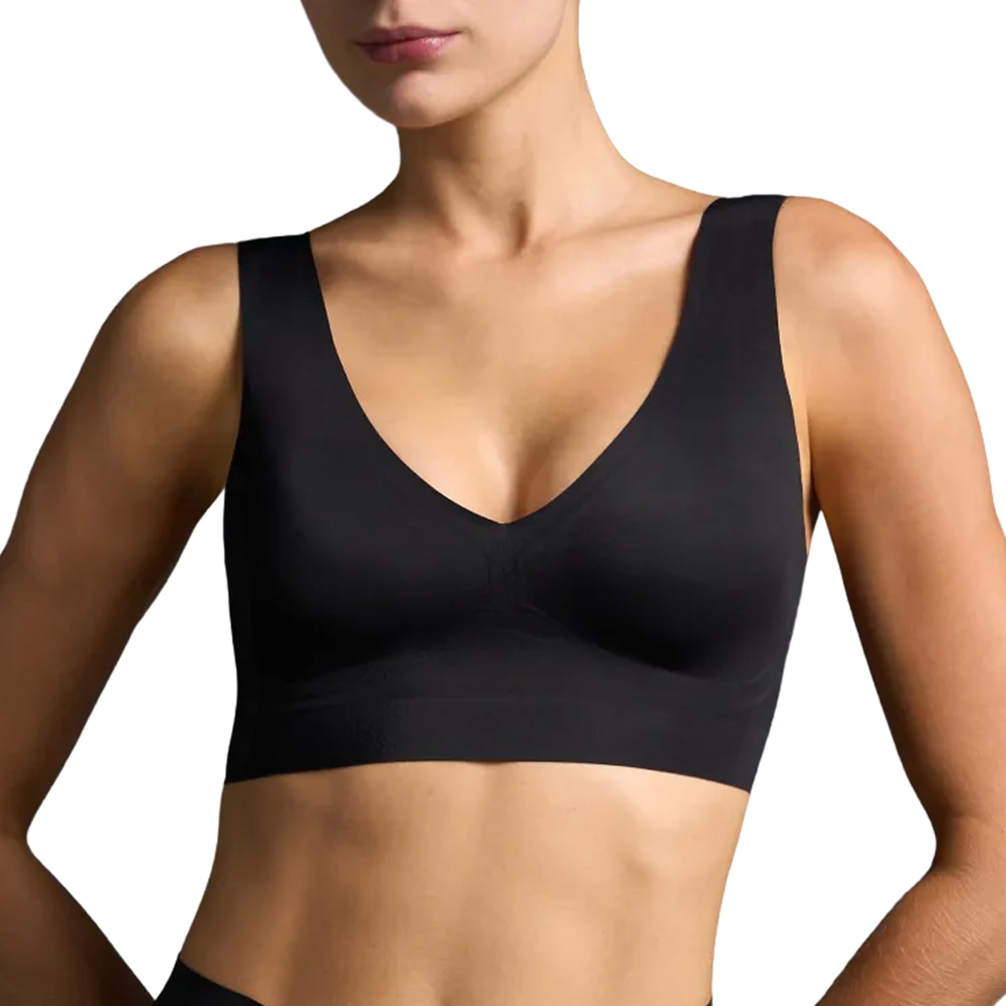 Eby Women's Black Wireless Bralette Bra, Opaque, S