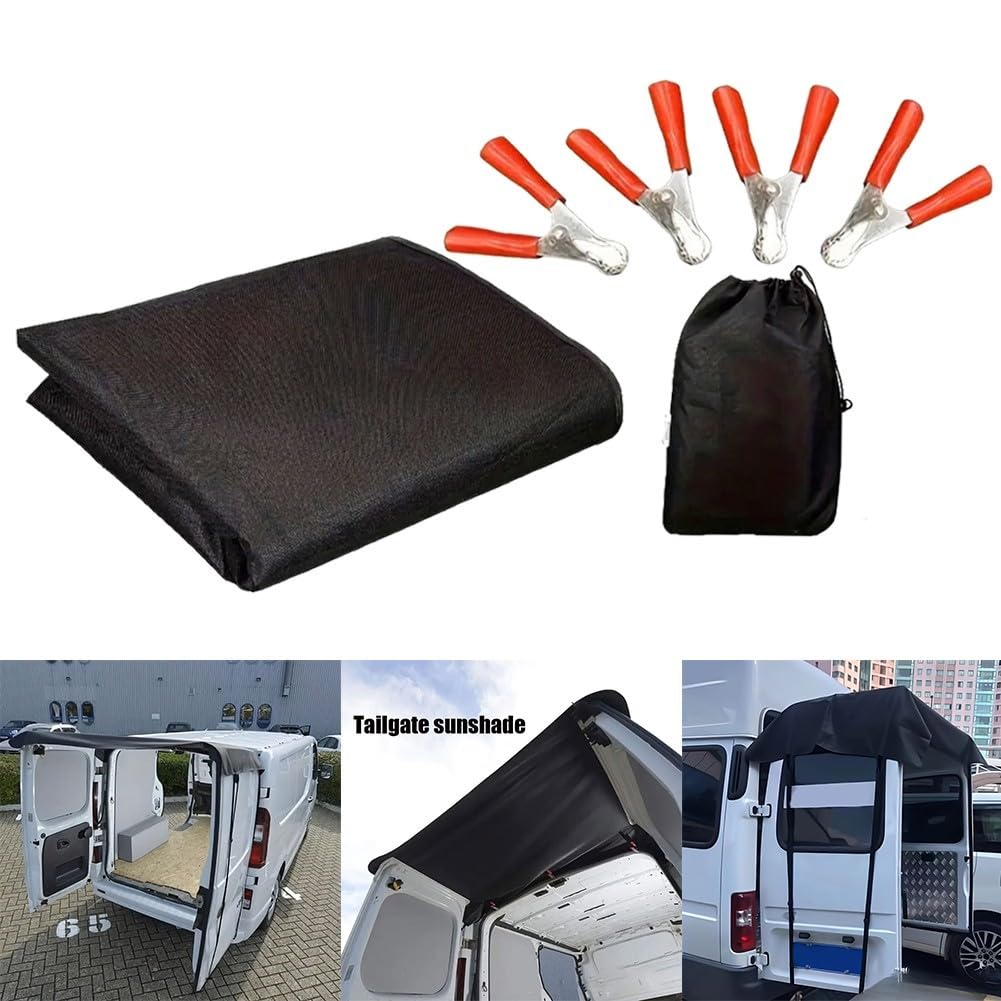 Auvent de voiture en tissu Oxford imperméable pour porte arrière de voiture - 176 x 114 cm - Housse de pluie imperméable pour porte de véhicule récréatif - Pare-soleil pour voyage en plein air (176 x