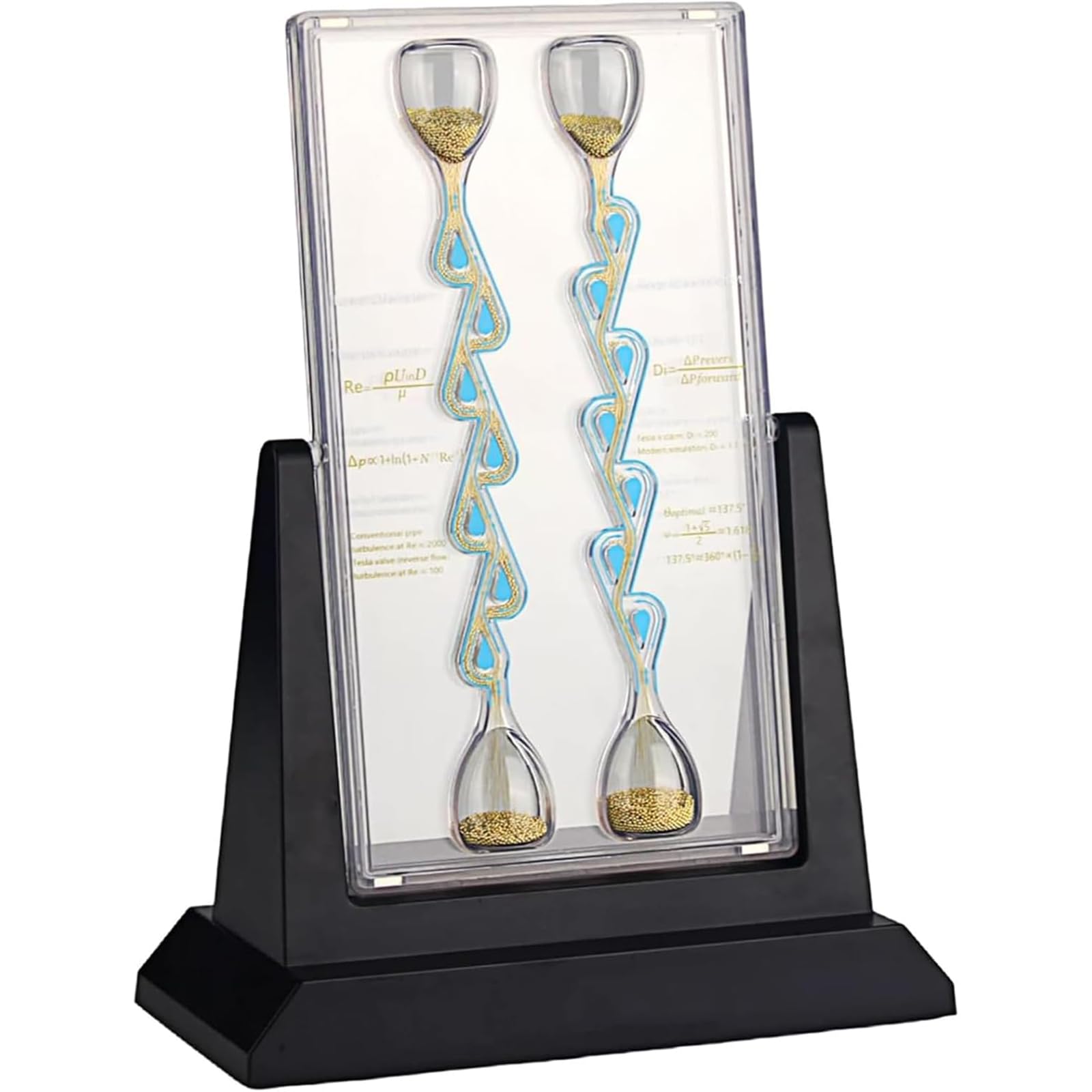 YZHYYDS Fluid Dynamics Demonstration Model, Unidirectional Flow Hourglass, 7-Level Channel, Forward/Reverse and Anti-Backflow, 137.5° Golden Split Angle Design, for PhysicalSchool Laboratory Teaching