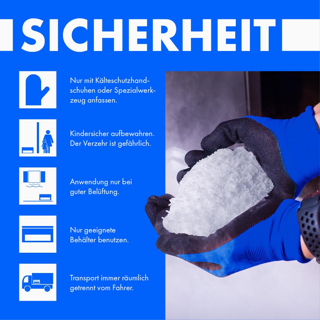 Trockeneis Micropellets 1,5mm (12,5 kg) für Labor, Show & Molekularküche - Lieferung in sicherer Thermobox inklusive - [Bestellungen bis 11Uhr Lieferung bis zum nächsten Tag 18Uhr]