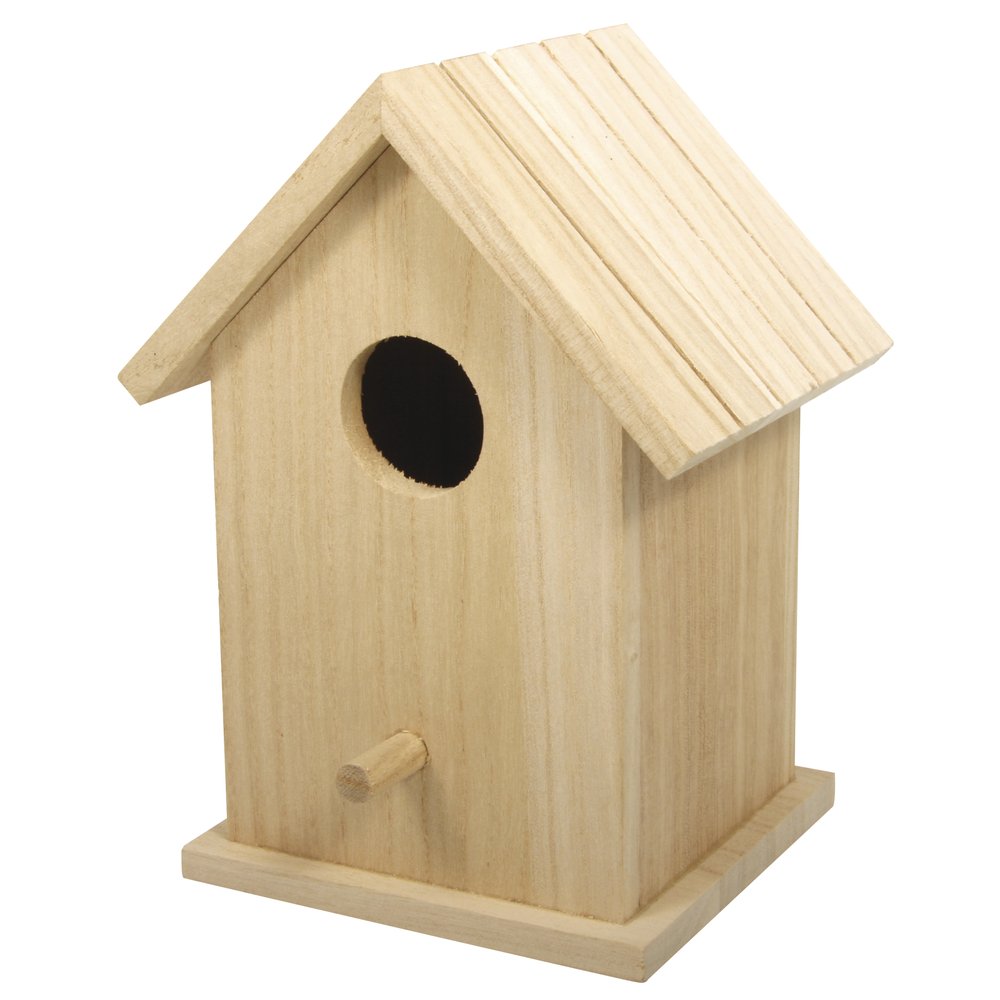 Rayher Natural Hobby 62291000 Decorative Birdhouse With Removable Roof, Wood Nesting Box For Crafting, 12.5 X 10 X 17 Cm