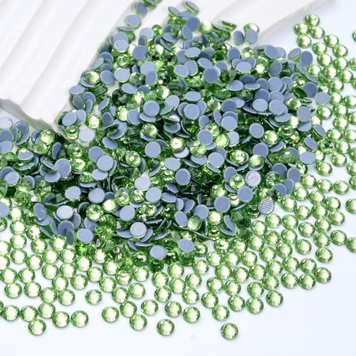 Image of Hotfix Rhinestones Bulk, 14400PCS Light Green Hot Fix Rhinestones for Clothes DIY Decoration Crafts, Light Green, SS10, 2.7-2.9mm