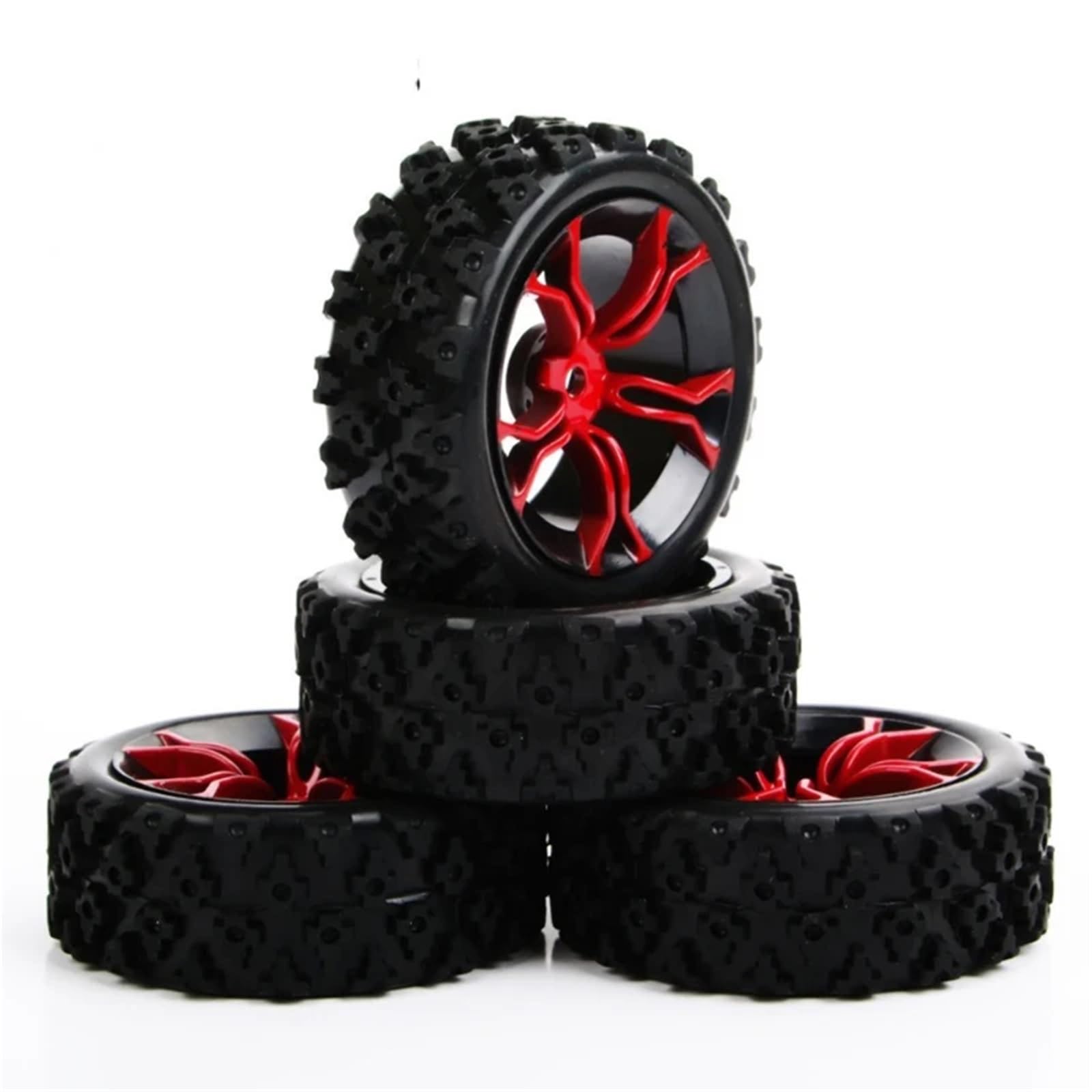 RC NeumáTicos para HSP para HPI 1/10 4 Uds Escala Neumáticos para Rally Llanta Rueda con 6mm Offset 12mm Hex RC Accesorios Coche Todoterreno Orugas Modificadas