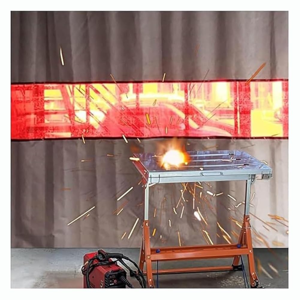 Rideau de soudure ignifuge avec fenêtre de visualisation – Séparateur de garage industriel pour entrepôt et atelier (0,8 x 2,5 x 3 m)