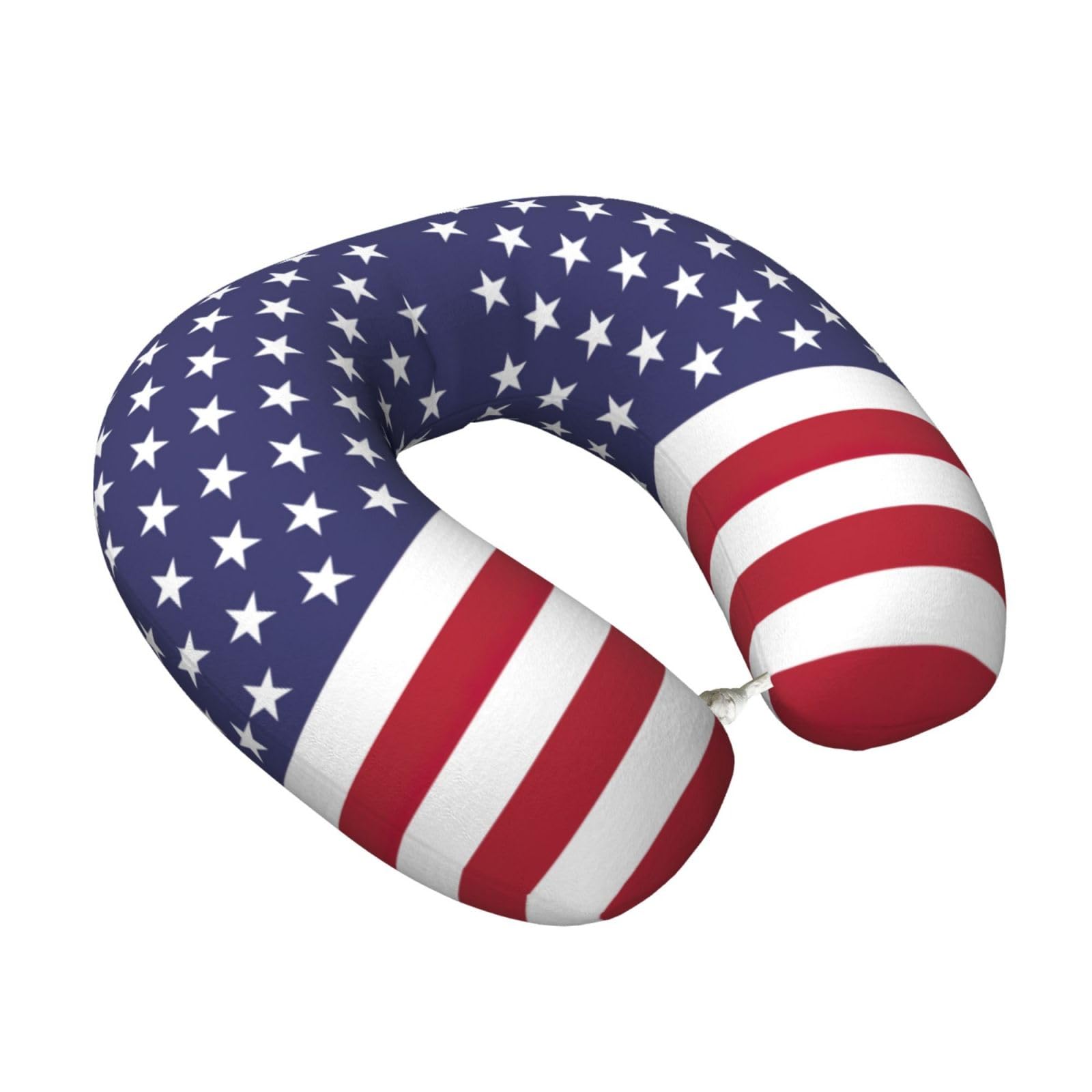 Yyoretp American flag Print Travel Pillow Pure Memory Foam Neck Pillows Portable Headrest for Airplane