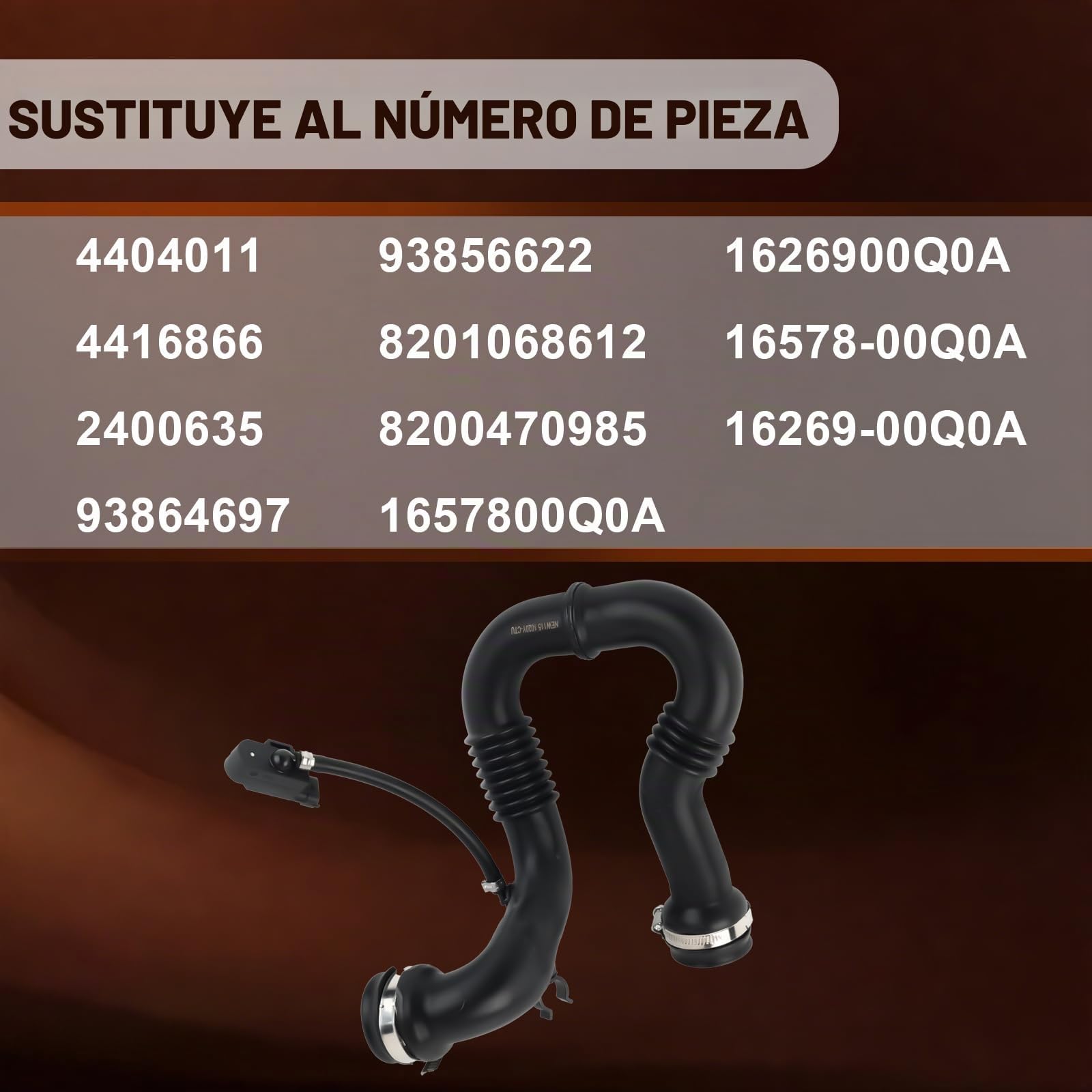 Manguera para intercooler con sensor, compatible con Primastar X83 Vivaro Trafic II 2.0 dCi 2006-2025 Manguera de aire de sobrealimentación, manguera turbo 8201068612 8200470985 93856622 1626900Q0A
