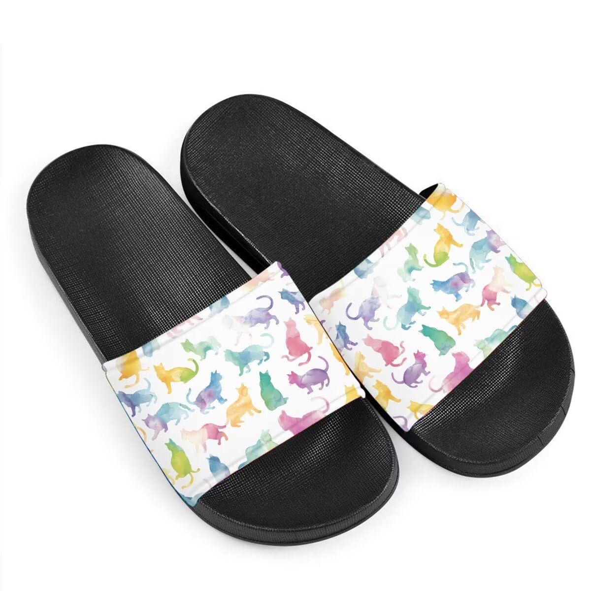 Howilath EVA Single Band Slide Sandals, Novelty Cartoon Animals Pattern Soft Sole Open Toe Non Slip Flat Sandals for Women Girls