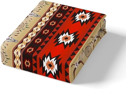 Miniatura 6 de Southwestern - Juego de sábanas tamaño King de vaquero occidental para niños y niñas, diseño de calavera de toro, atrapasueños, decoración de