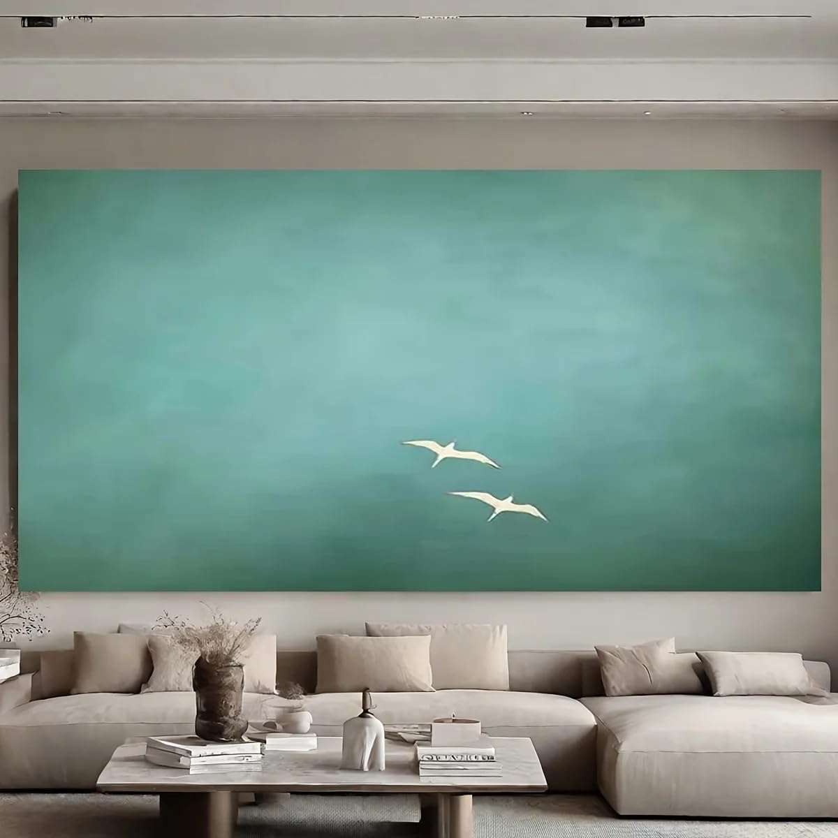 LTjiajuypd Canvas Prints Abstract Flight Birds Art Wall Decoration, for Living Rooms, Offices Nature-Inspired(55X110cm)