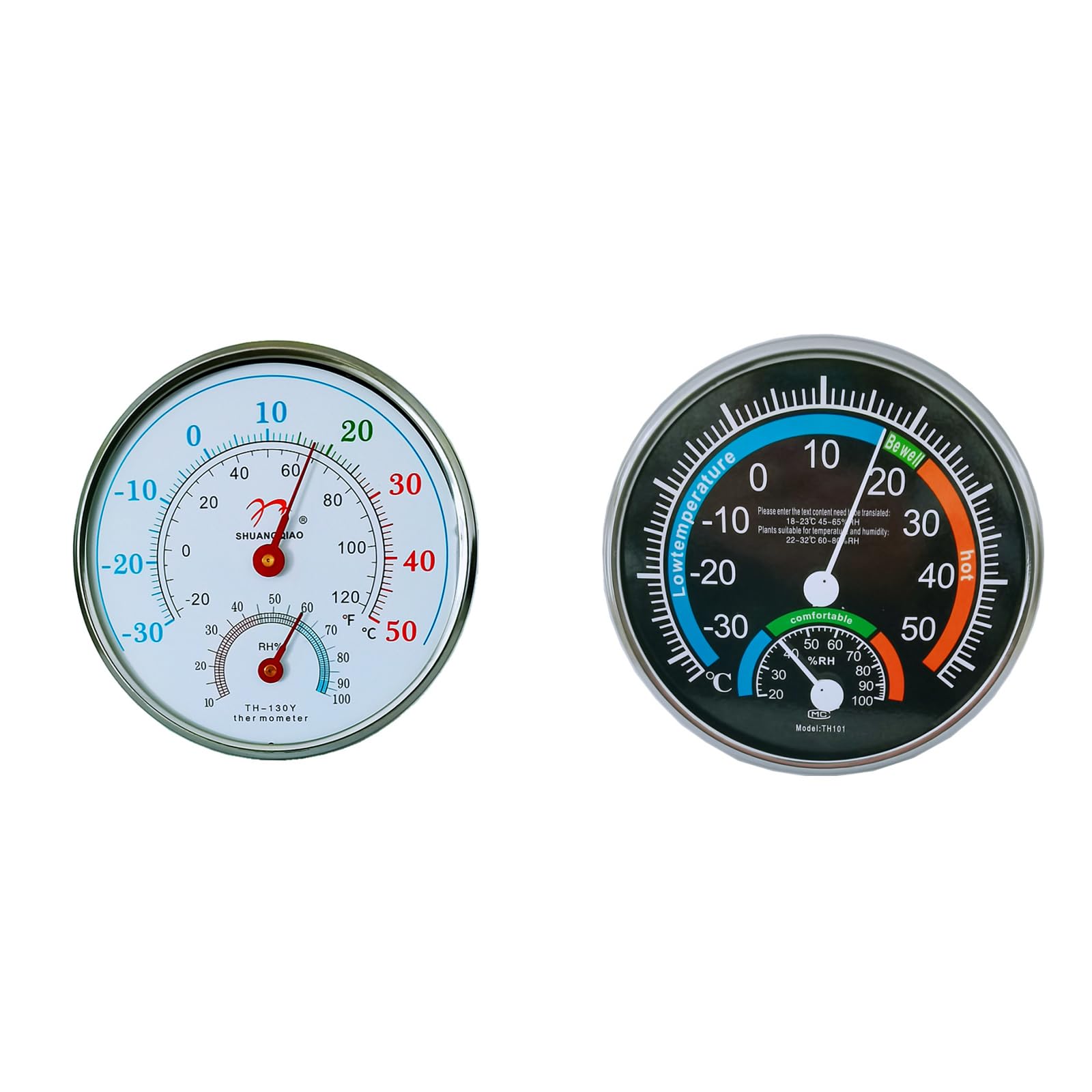 IKadiya Thermomètre Hygromètre - Sans Pile - Mesure Température Et Humidité - Pour Intérieur/Extérieur