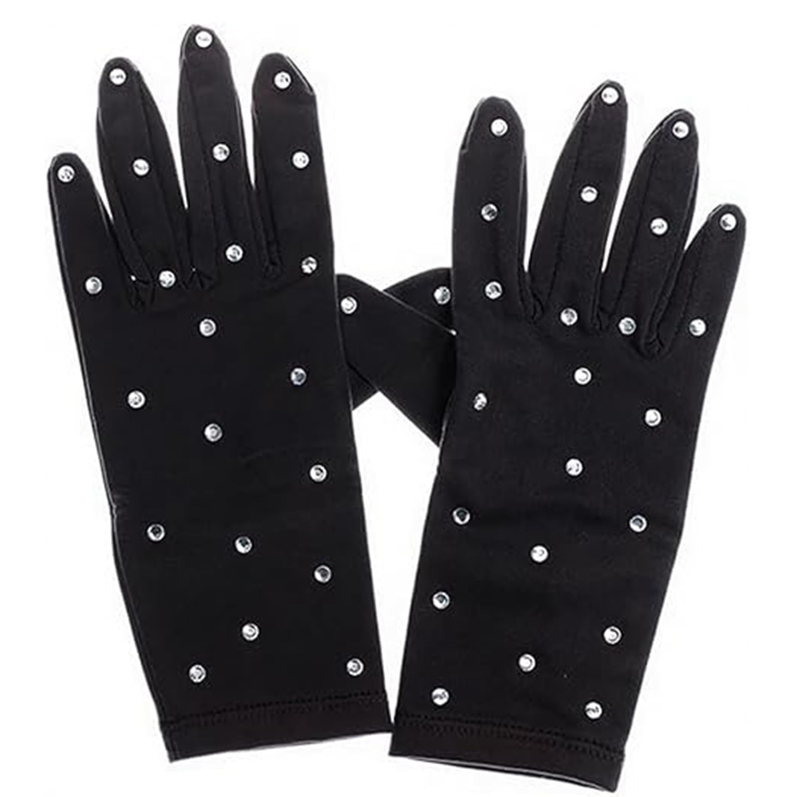 LIUHUO Ice Dress Gloves Performacne Wear Girls Thermal Figure Skating Gloves with Rhinestones