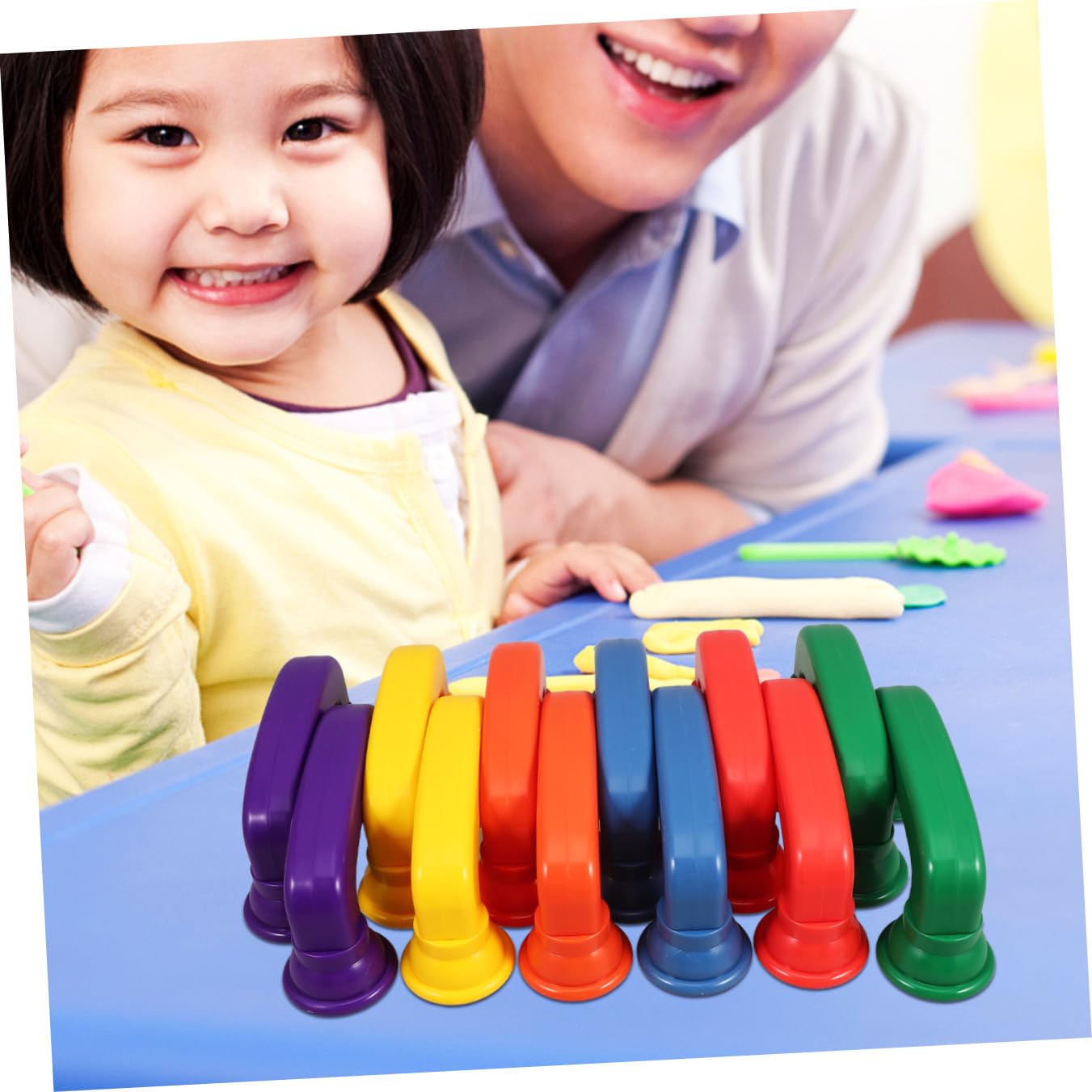Mikinona Giocattolo Telefono Sussurrante per 12 Pezzi Colorati in Plastica ABS Set Educativo per Sviluppo Motricità Fine e Riconoscimento Colori Gioco Musicale per Prima Infanzia