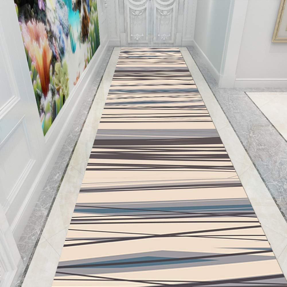 ZXL Dywan z długim i wąskim wzorem, miękki dywan wejściowy idealny do domów ze zwierzętami domowymi, łatwy do czyszczenia, 60 cm/80 cm/100 cm/120 cm szerokości (rozmiar: 80 x 200 cm)