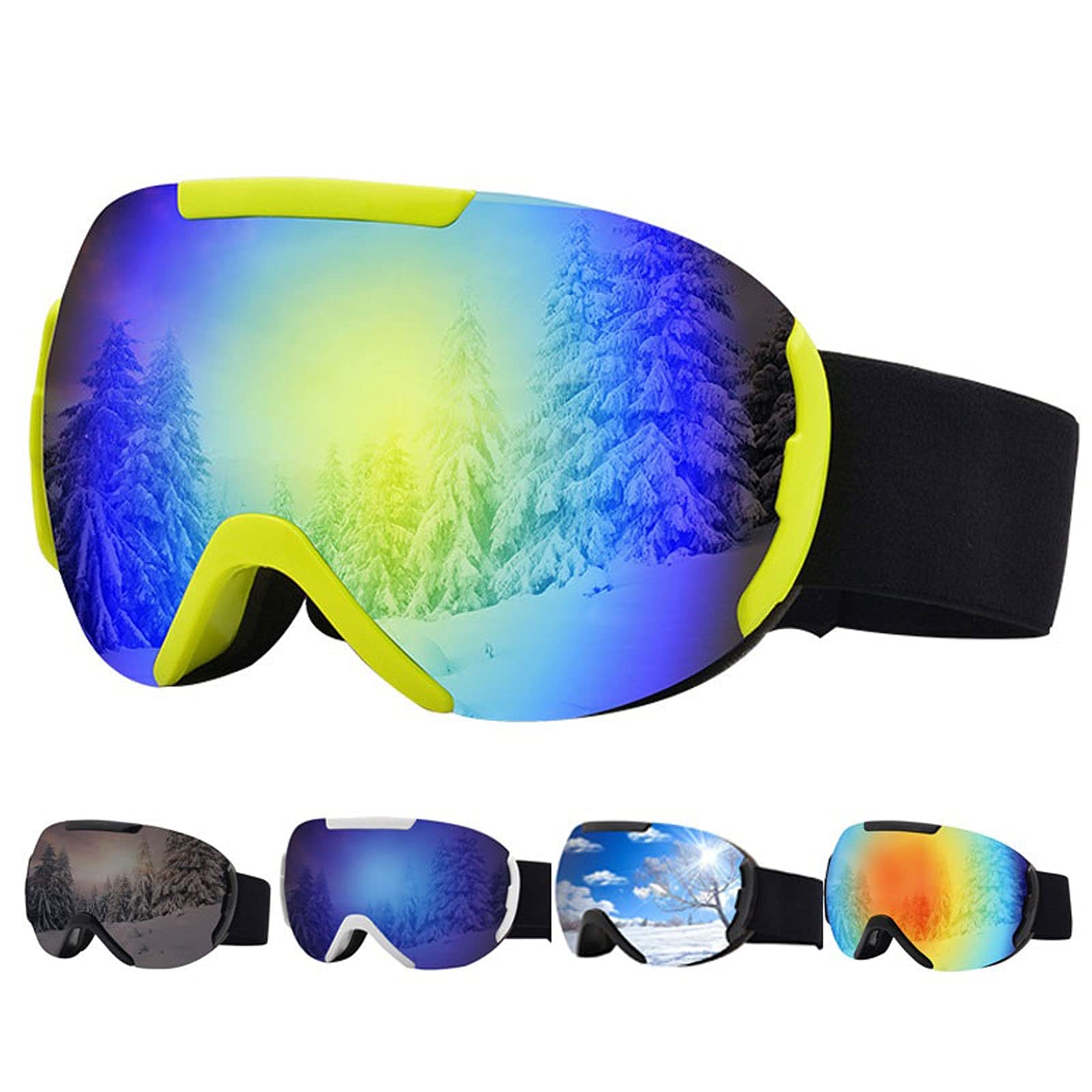 DieffematicHXJ Gogle narciarskie Mężczyźni kobiety anty-mgły podwójne warstwy narciarskie Okulary obiektywu Maska narciarska Okulary narciarstwo Snowboard Okulary Lustro Polaryzacja Gogle (Color : Gr