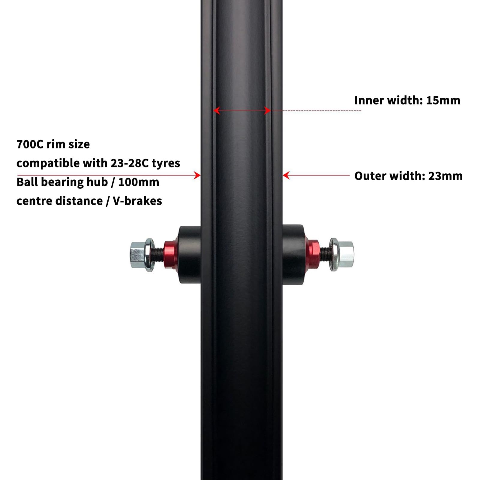 700C 3-szprychy stały zestaw kół do roweru miejskiego Mag felgi 100 * 120 mm przednie i tylne koła V-Brake