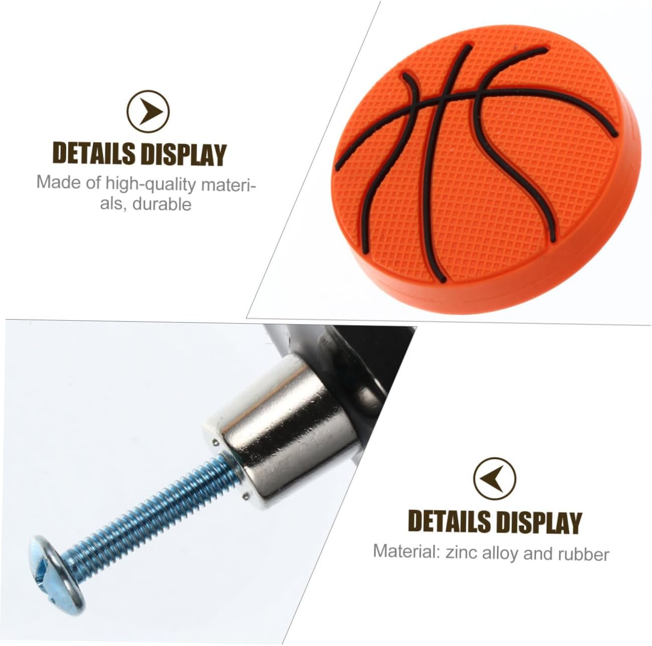 6pcs Boys and Girls Basketball Pattern Drawer Knobs Safe Collision Pull Handles for Boy Girl's Room Easy to Install Cabinet Hardware for Wardrobe and Cupboard