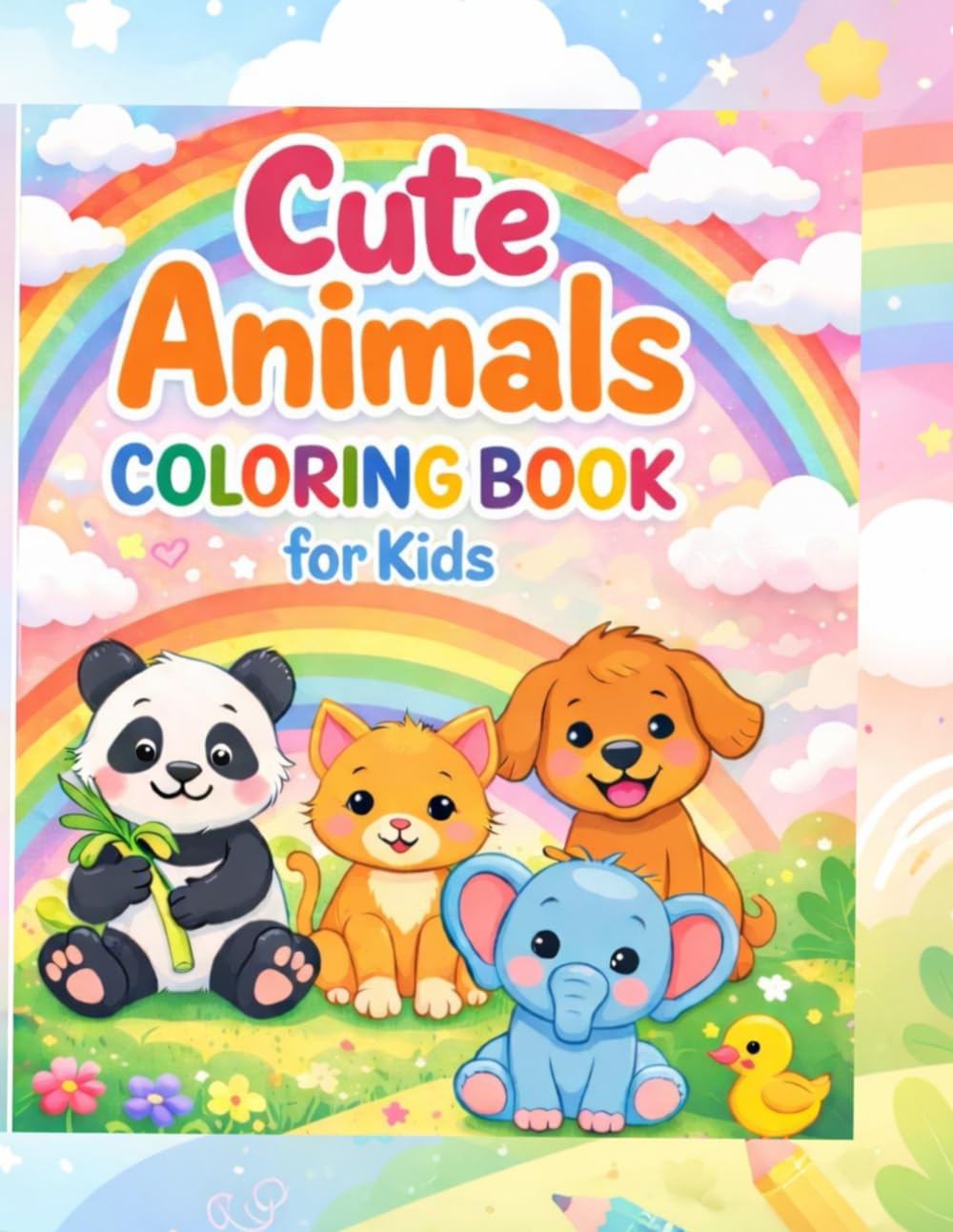 Cute Animals Coloring Book: For Kids Ages 3-8