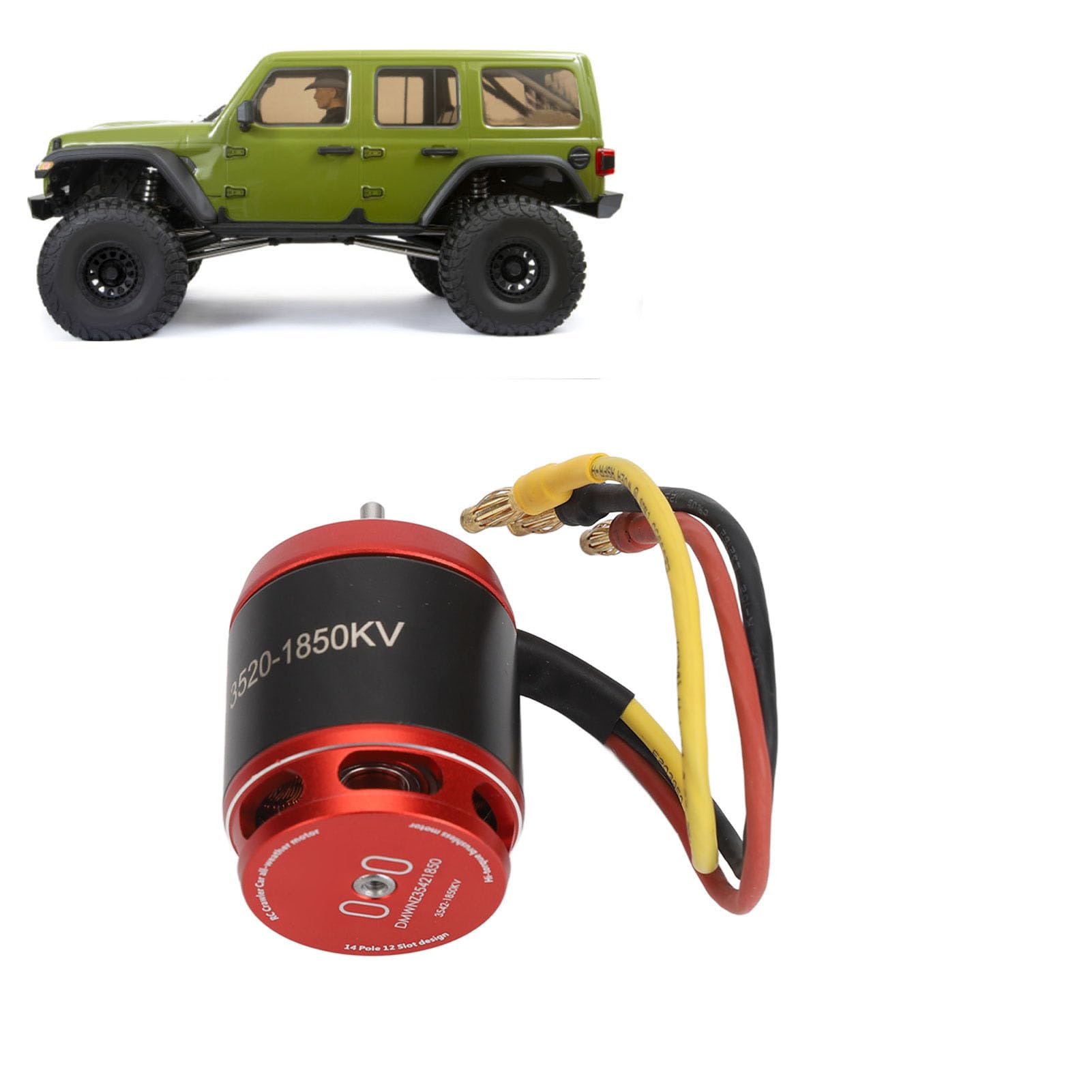 Motor Sin Escobillas 3542 Con Cable Banana Y Enchufe De Enlace Para Coches De Escalada SCX10, D90 Crawler – 1850KV, Eje Tipo D 1/8”