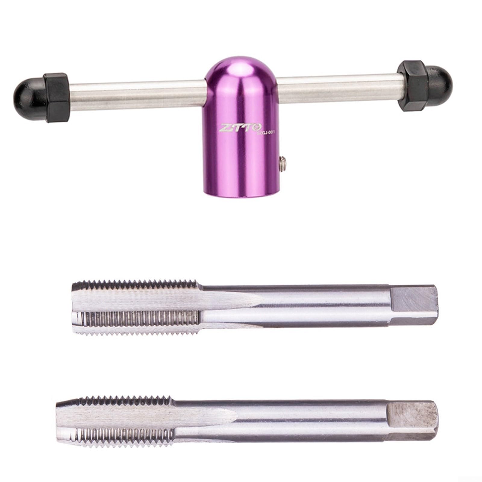 For Bike Crank Arm Thread Repair Kit 9/16 Inch Tap Set for Left & Right Side, Steel Pedal Threading Tool with Wrench for Alloy Cranks(L+R +wrench)