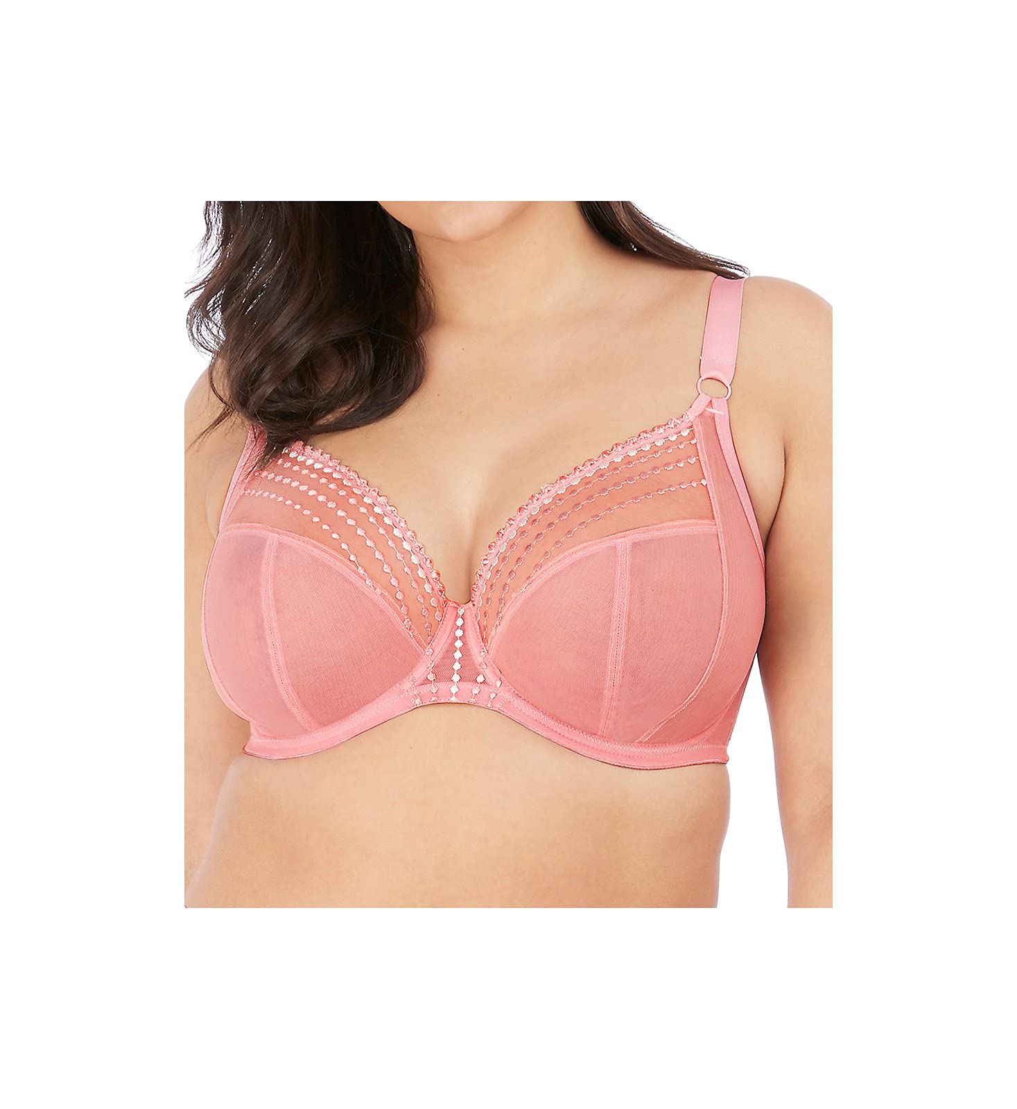 Elomi Matilda Banded Plunge Underwire Bra (8900),38HH,Rose
