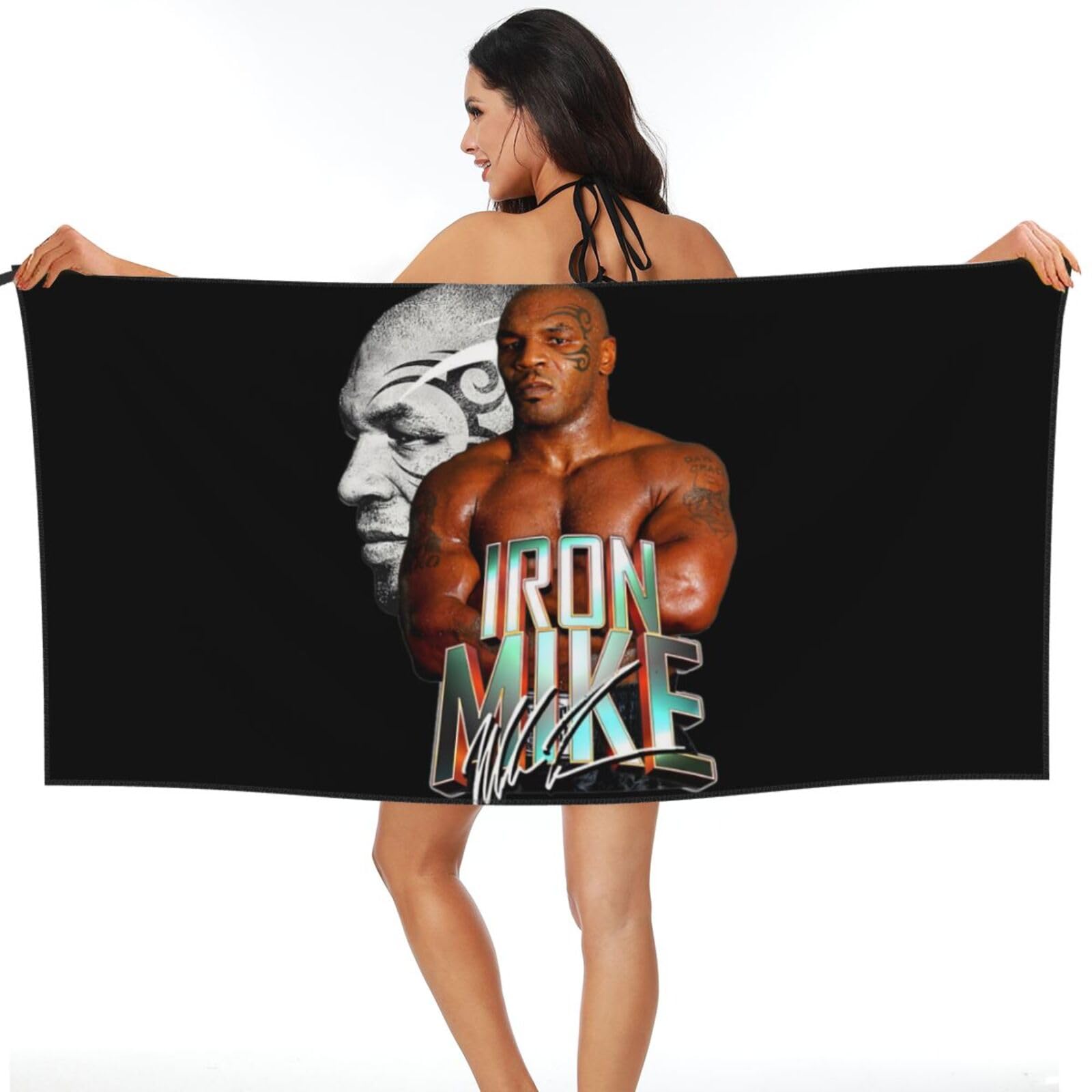 Mike Music Tyson Bath Towel Quick Dry Absorbent Printed Beach Towels Soft Microfiber Super Absorbent Bath Towel 31.5"x63"