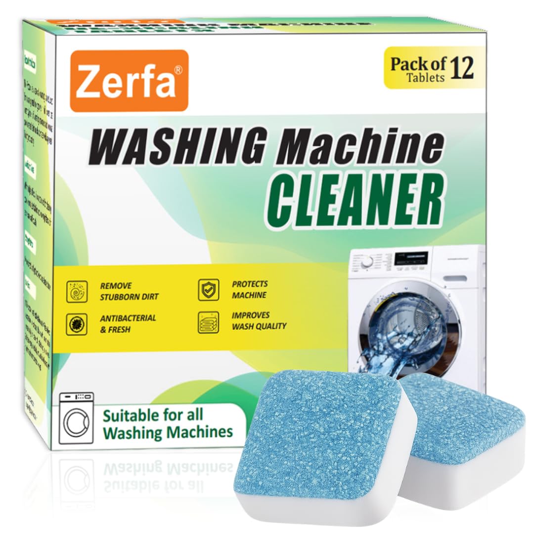 Pack of 12 Washing Machine Deep Cleaner Tablets, Descaling Powder Tablets for All Company's Front & Top Load Machine, for Automatic Cleaning of Tub & Drum Stain Remover (15g Each | 178g Total)