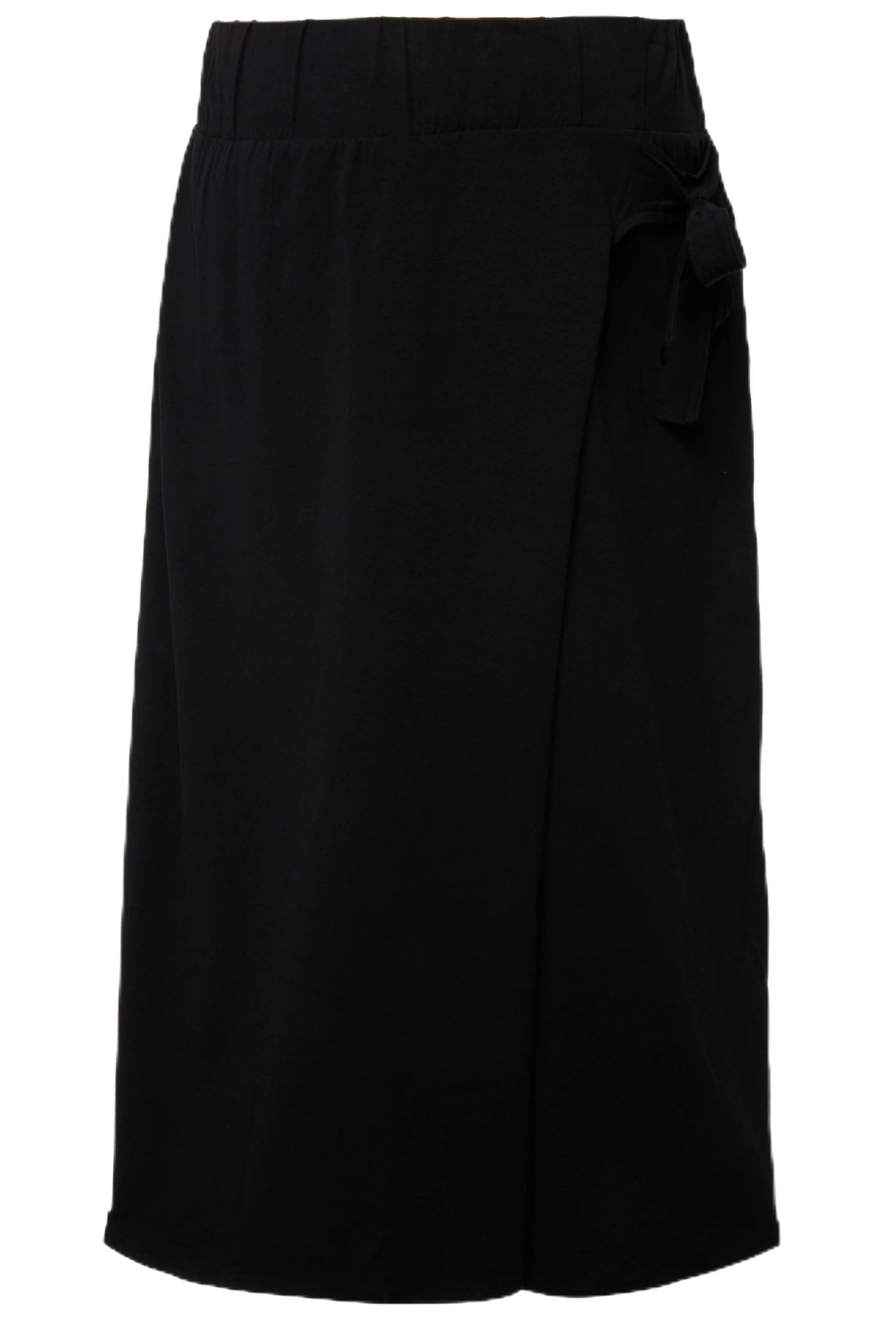 Ulla Popken Damen große Größen Übergrößen Plus Size Jerseyrock, A-Linie, Wickeloptik, Biobaumwolle, GOTS 830641