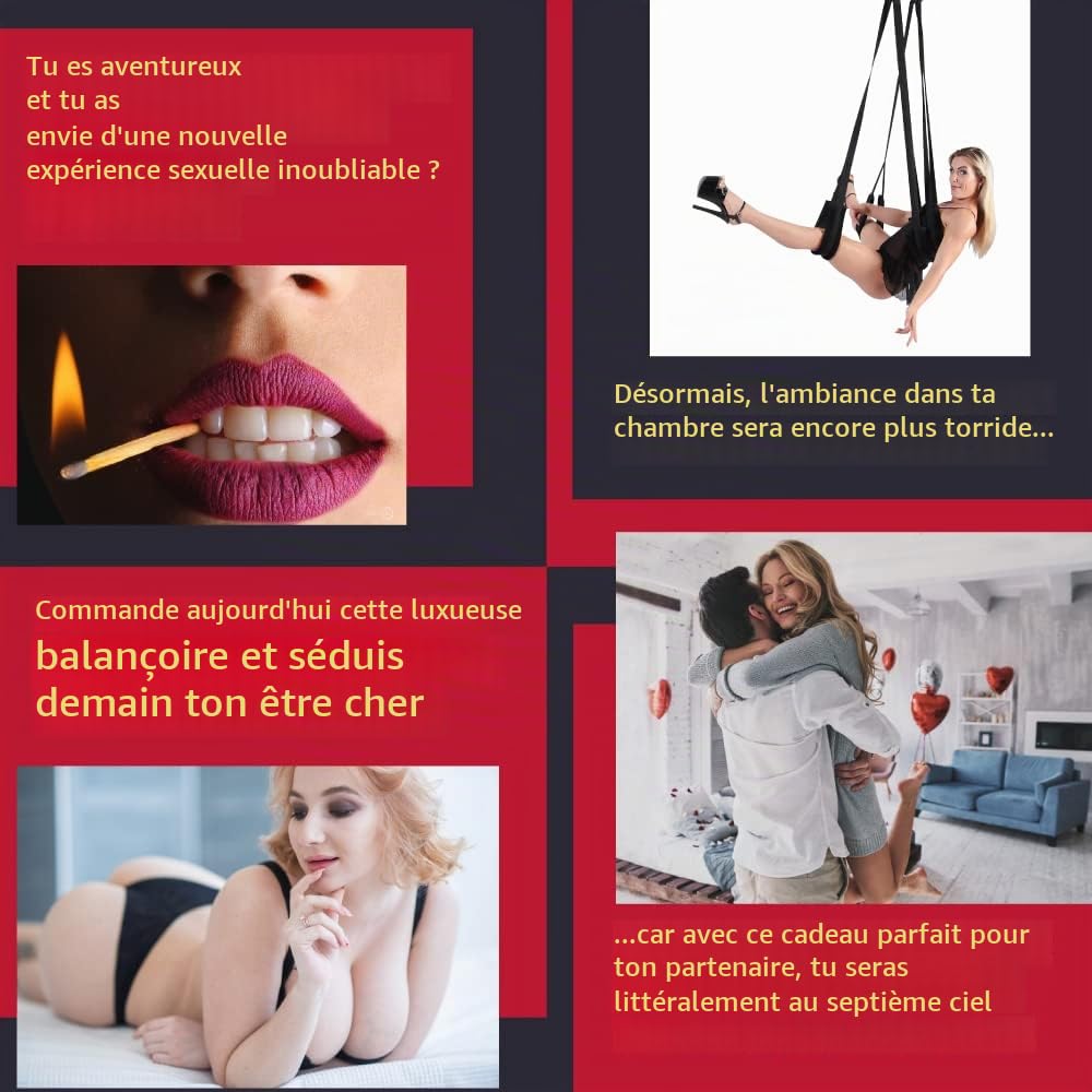 HOT DREAMS® Balançoire érotique 2 en 1 - Nouveaux angles, points intacts et positions auparavant impossibles - Balançoire sexuelle de qualité supérieure pour couples - Charge maximale : 200 kg