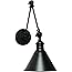 SEDA Frosted Black Modern Industrial Up Down Swing Arm Wall Lights Vintage Wall Mount Light Sconces Wall Lamp (Hardwire 1 Pac