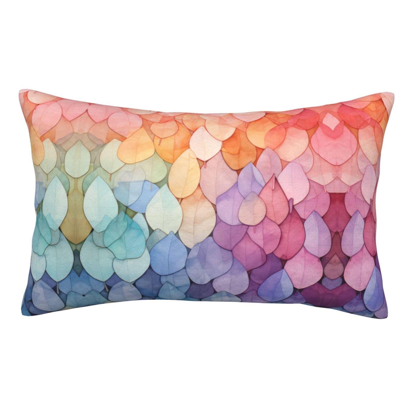 Fundas de cojín hojas coloridas 40x60cm throw pillow case para almohada de oficina