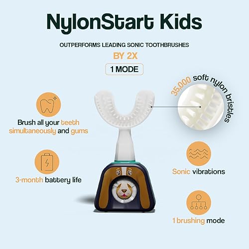 Miniatura 4 de Y-Brush NylonStart Kids 2024 - Cepillo de dientes eléctrico para niños de 4 a 12 años - Cepillo en forma de Y - Premios a la innovación en CES, 3