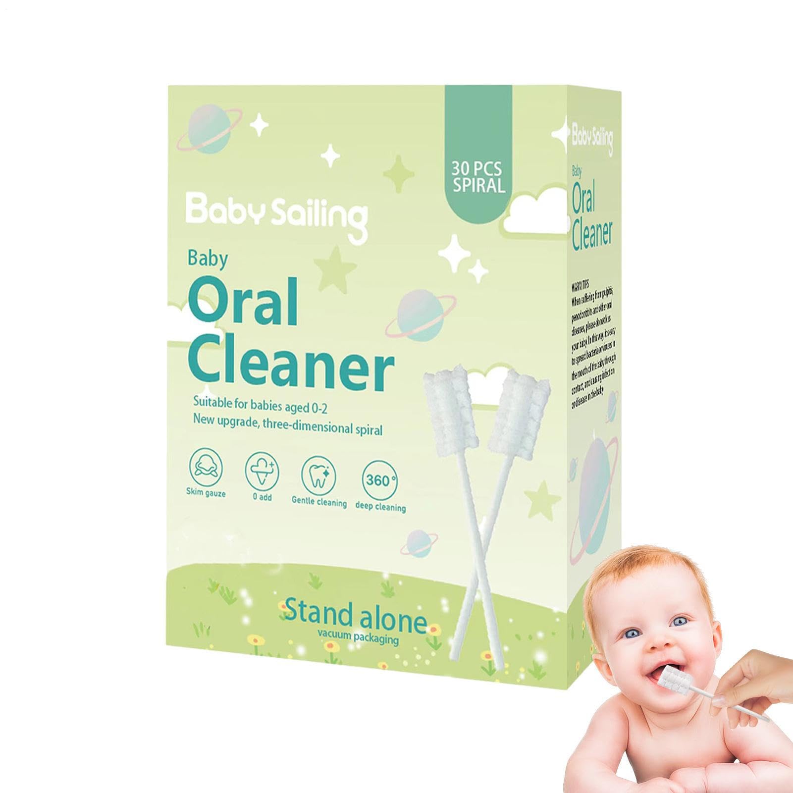 Pulitore per bocca neonato - Spazzolino in garza neonato | 30 pezzi detergente orale per bambini, spazzolino per pulire la lingua, spazzolinos a setole morbide per denti da latte per