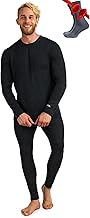 Merino.tech 100% Merino Unterwäsche Herren Set - Leicht, Mittelgewicht, Thermounterwäsche Merinowolle, Langarm Shirt und Hose + Wandersocken aus Merinowolle